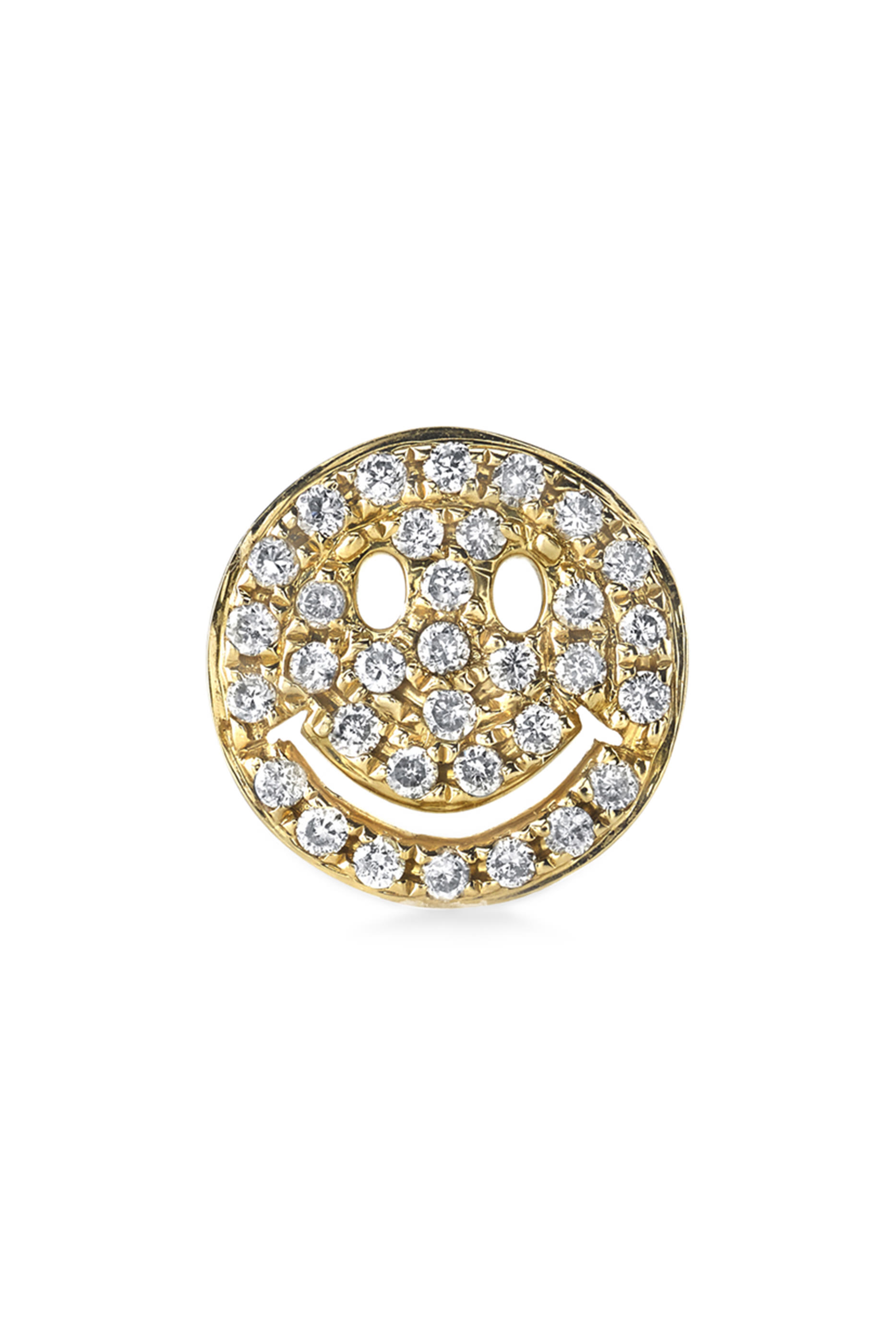 Pavé Diamond Happy Face Single Stud Earring