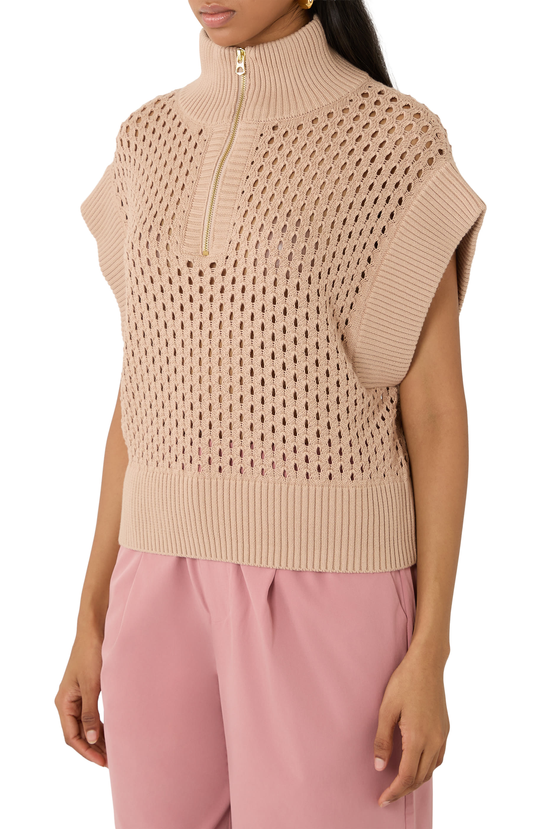 Gaines Half-Zip Knit Vest