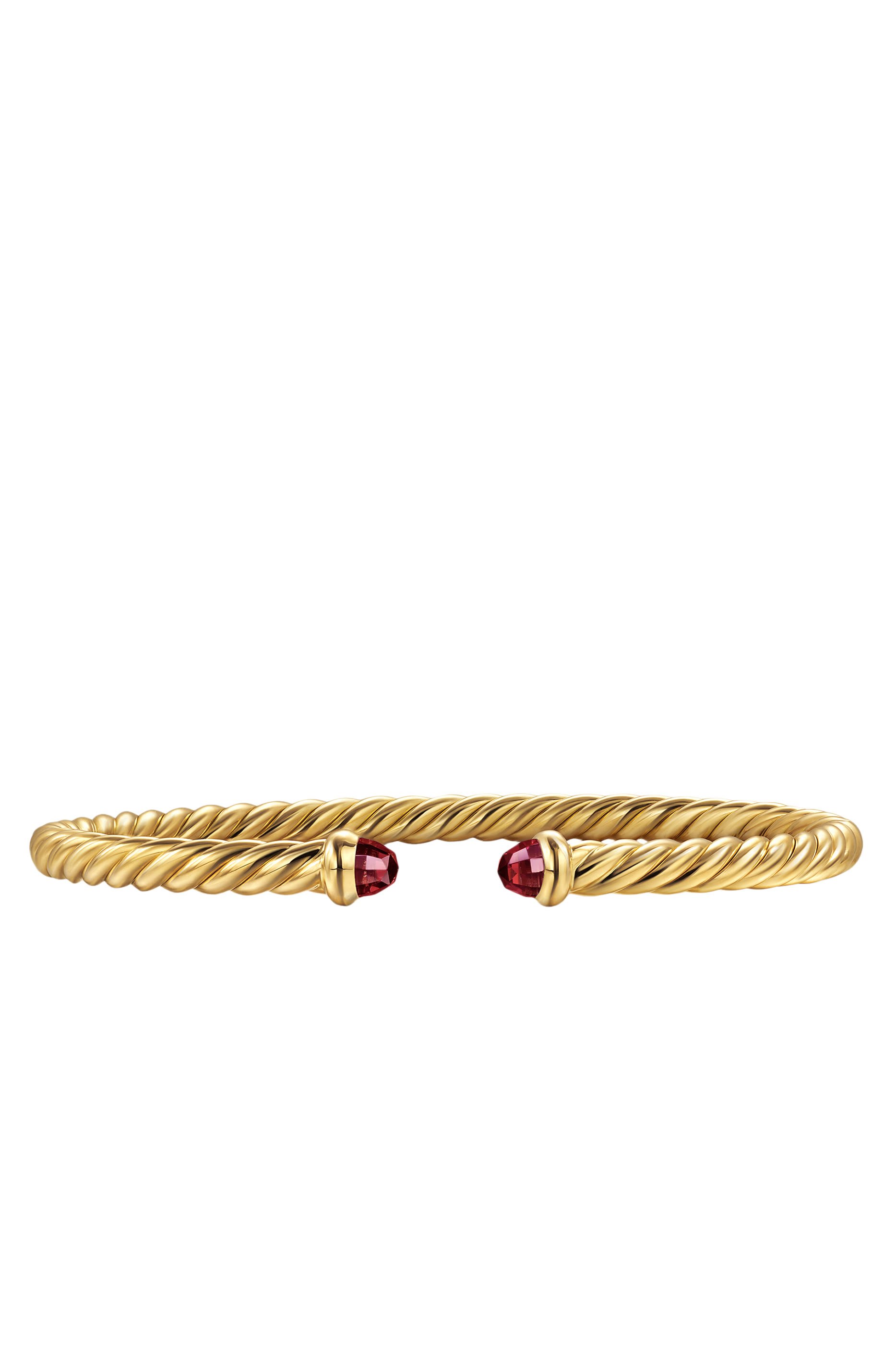 Cablespira&reg; Flex Bracelet, 18K Yellow Gold & Rhodolite Garnet
