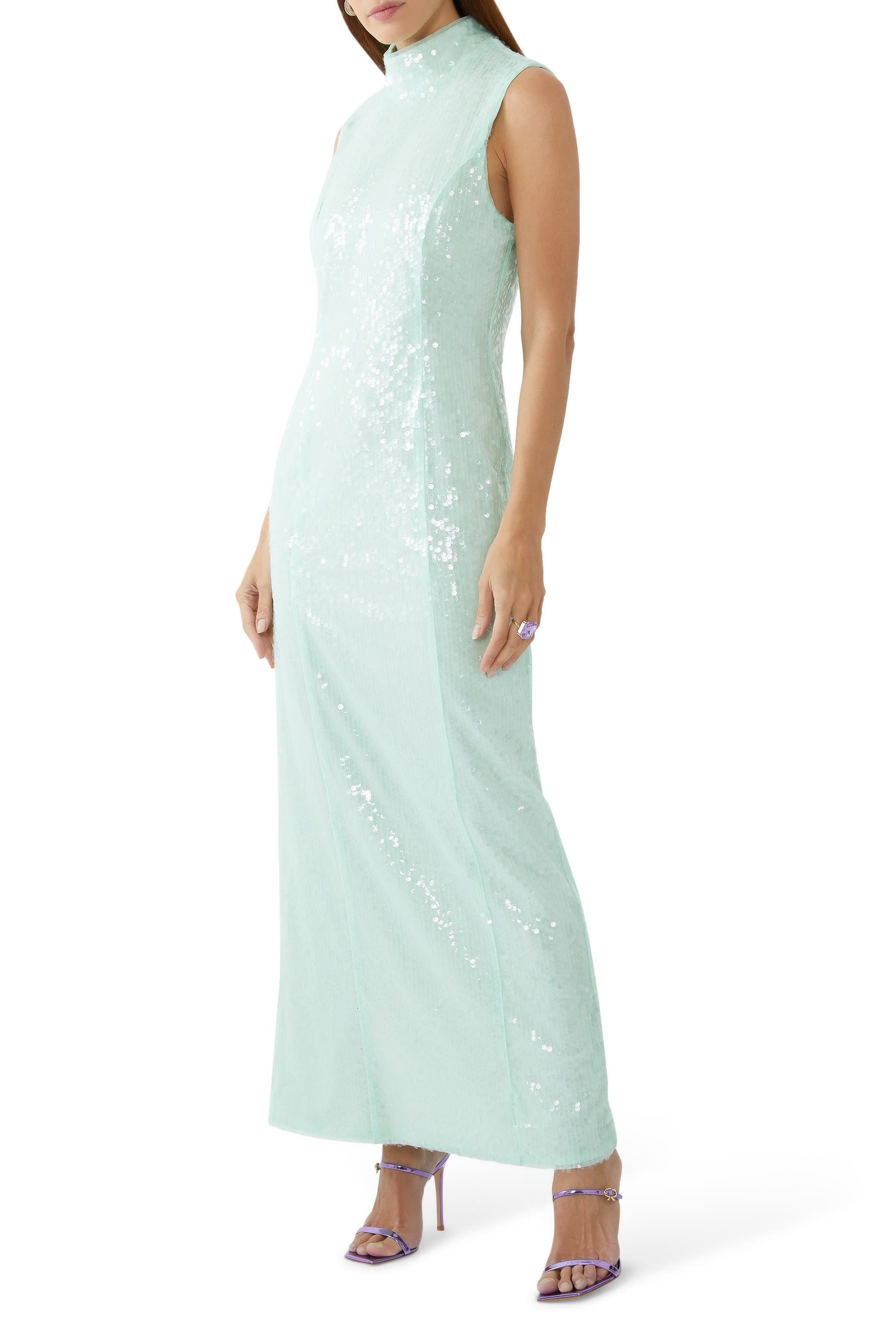 Sequins Slit Midi Dress