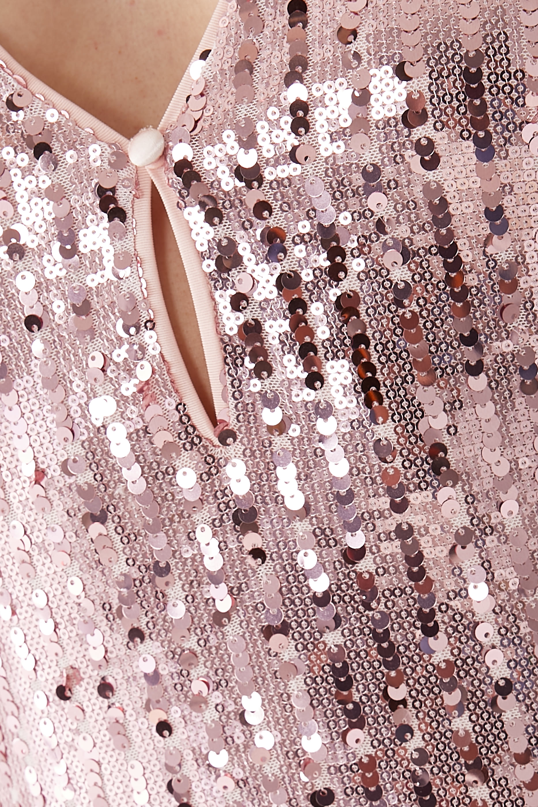 Sequins Midi V-Neck Dress