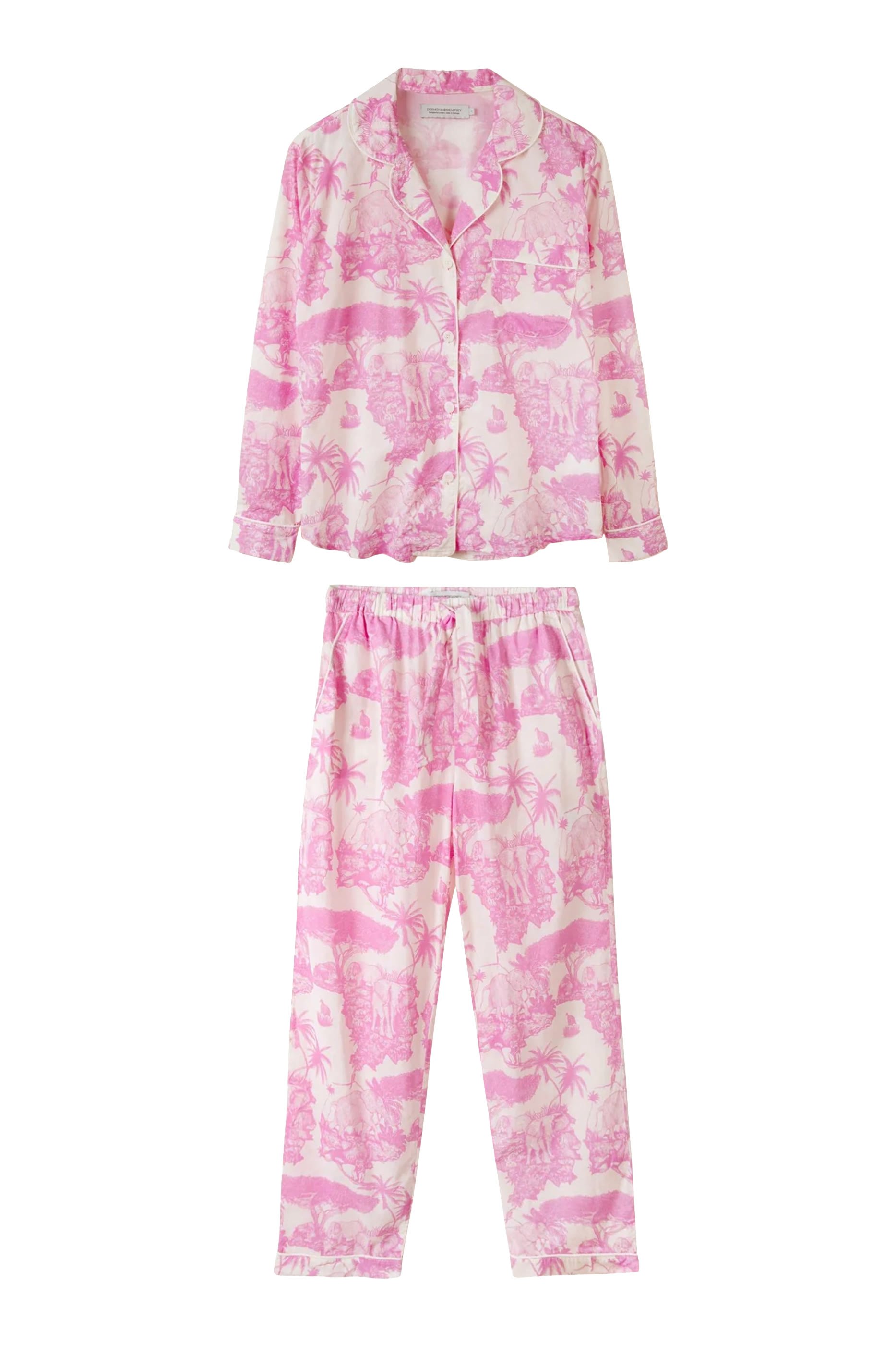 Elephant-Print Long Pajama Set