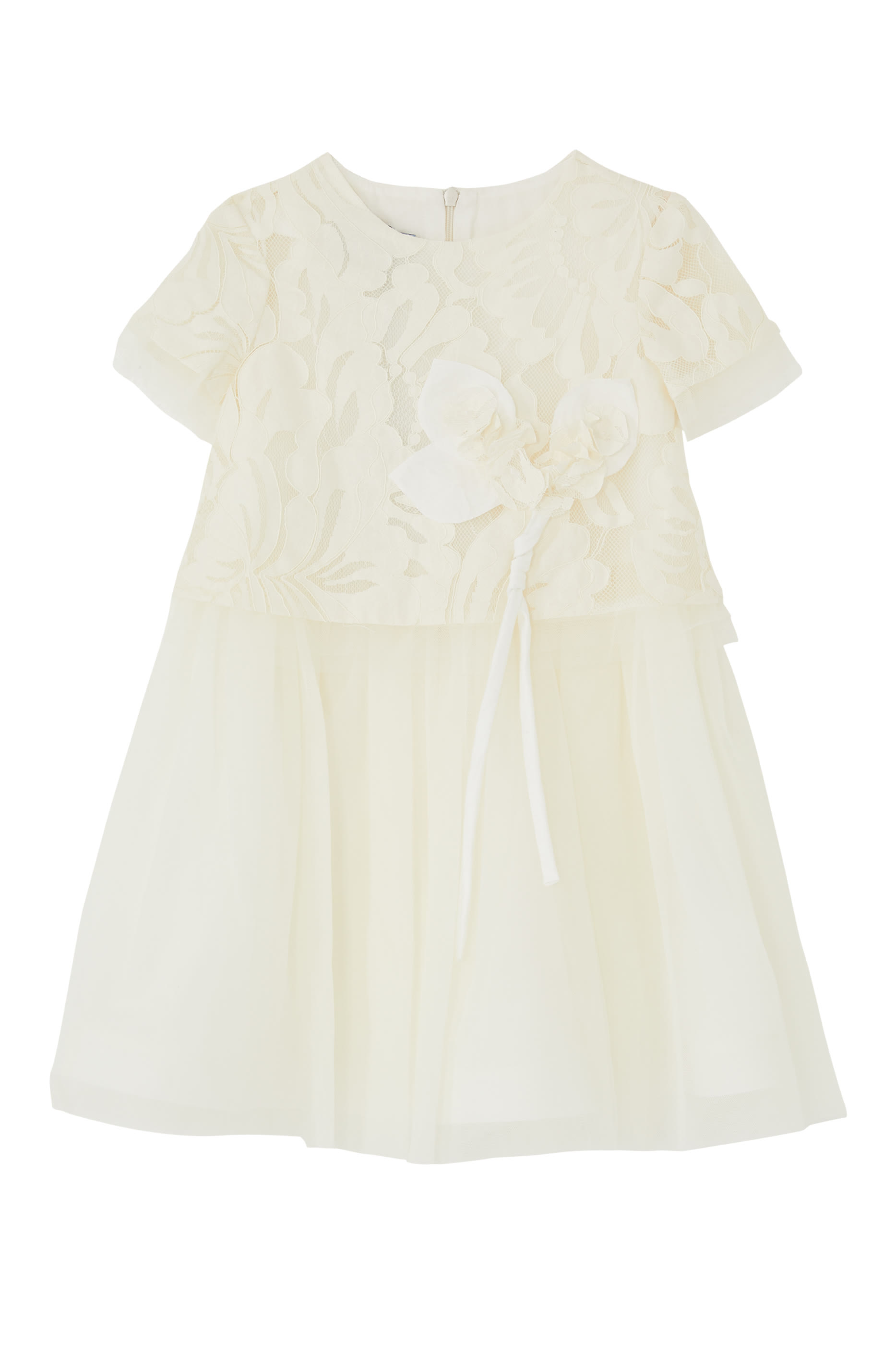 Kids Pleated Lace Dress