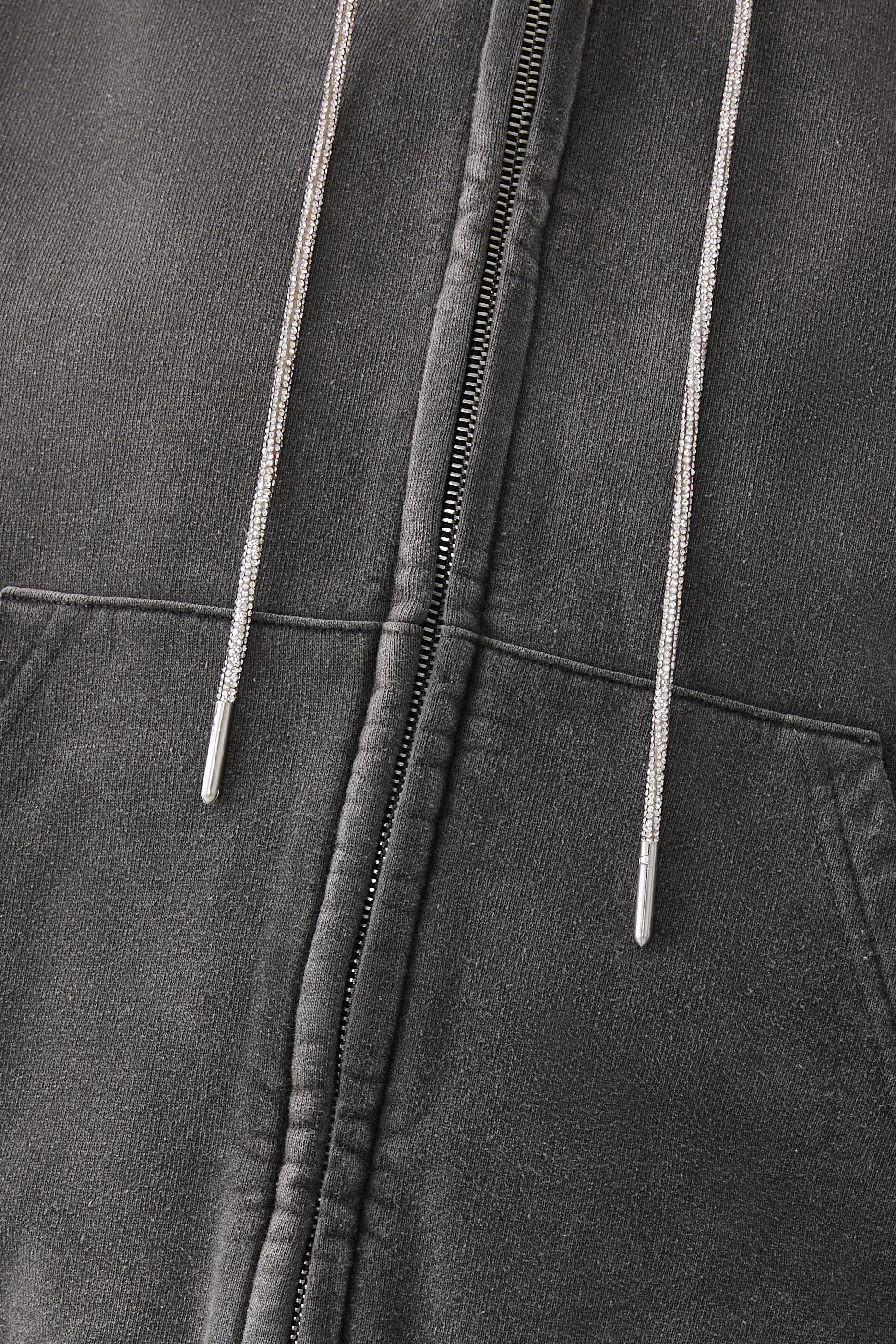 Crystal Hotfix Drawcord Crop Hoodie