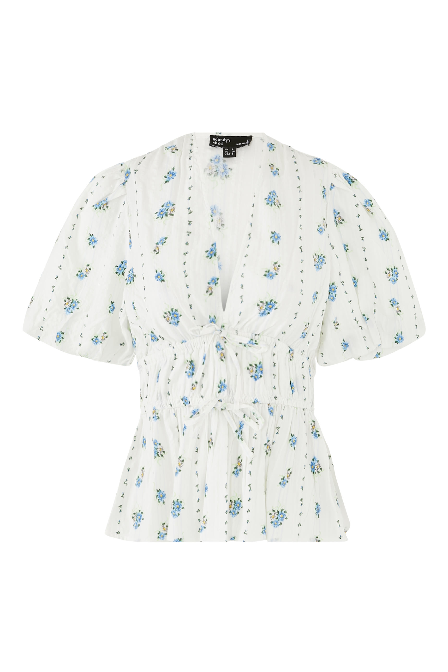 Floral Printed Tie Detail Top