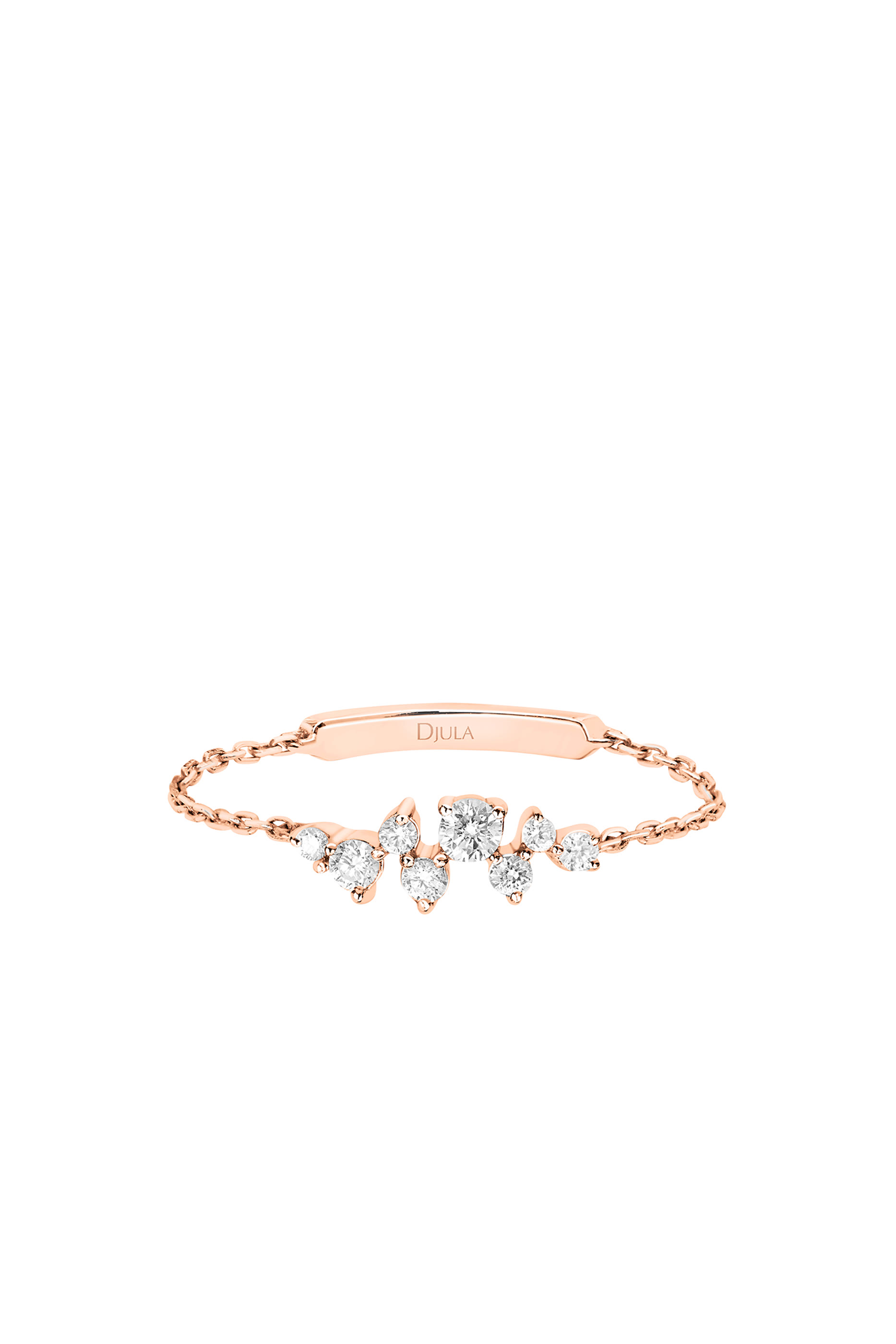 Fairytale Chain Ring, 18k Rose Gold & Diamonds