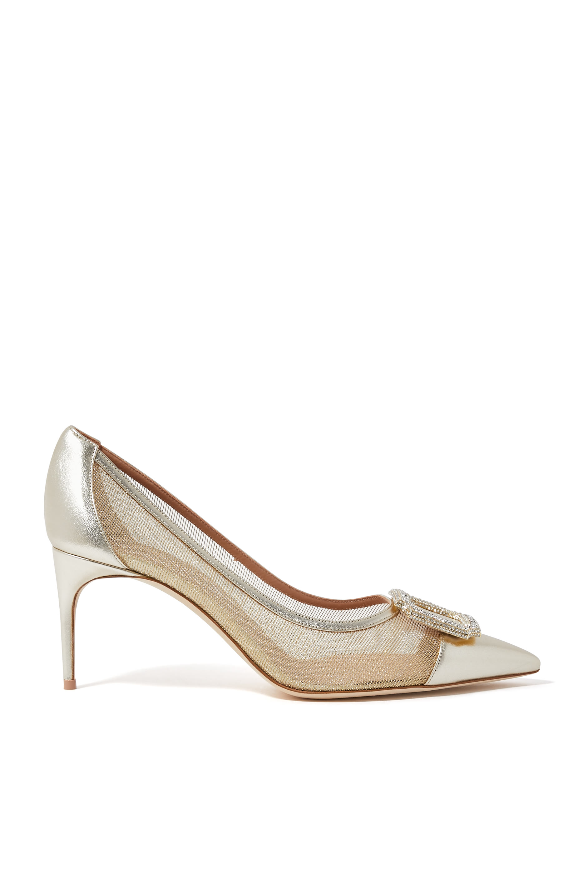 Pointed Toe 70 Pump with Crest Buckle
