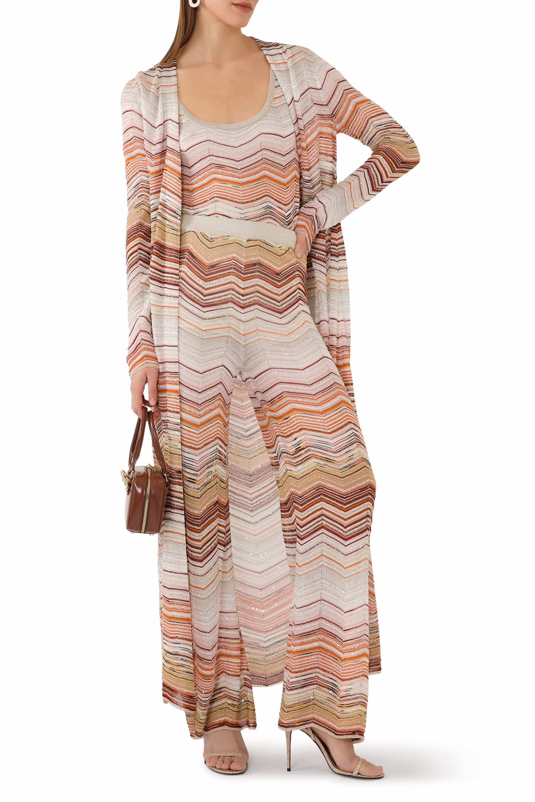 Chevron Lam&eacute; Sequins Tank Top