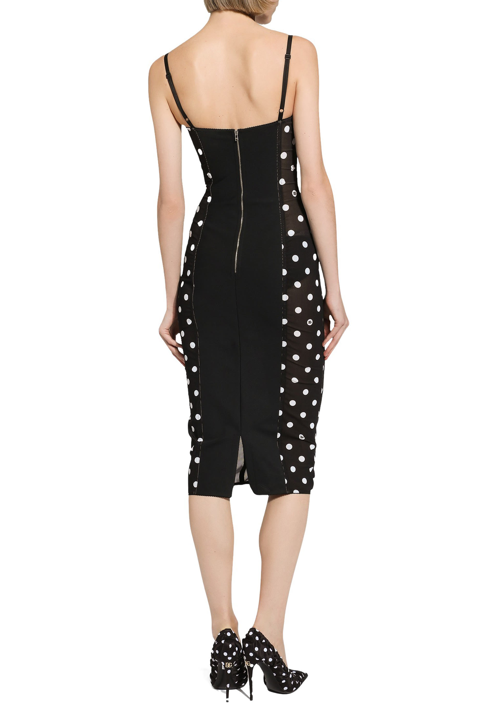 Polka-Dot Marquisette Sheath Dress