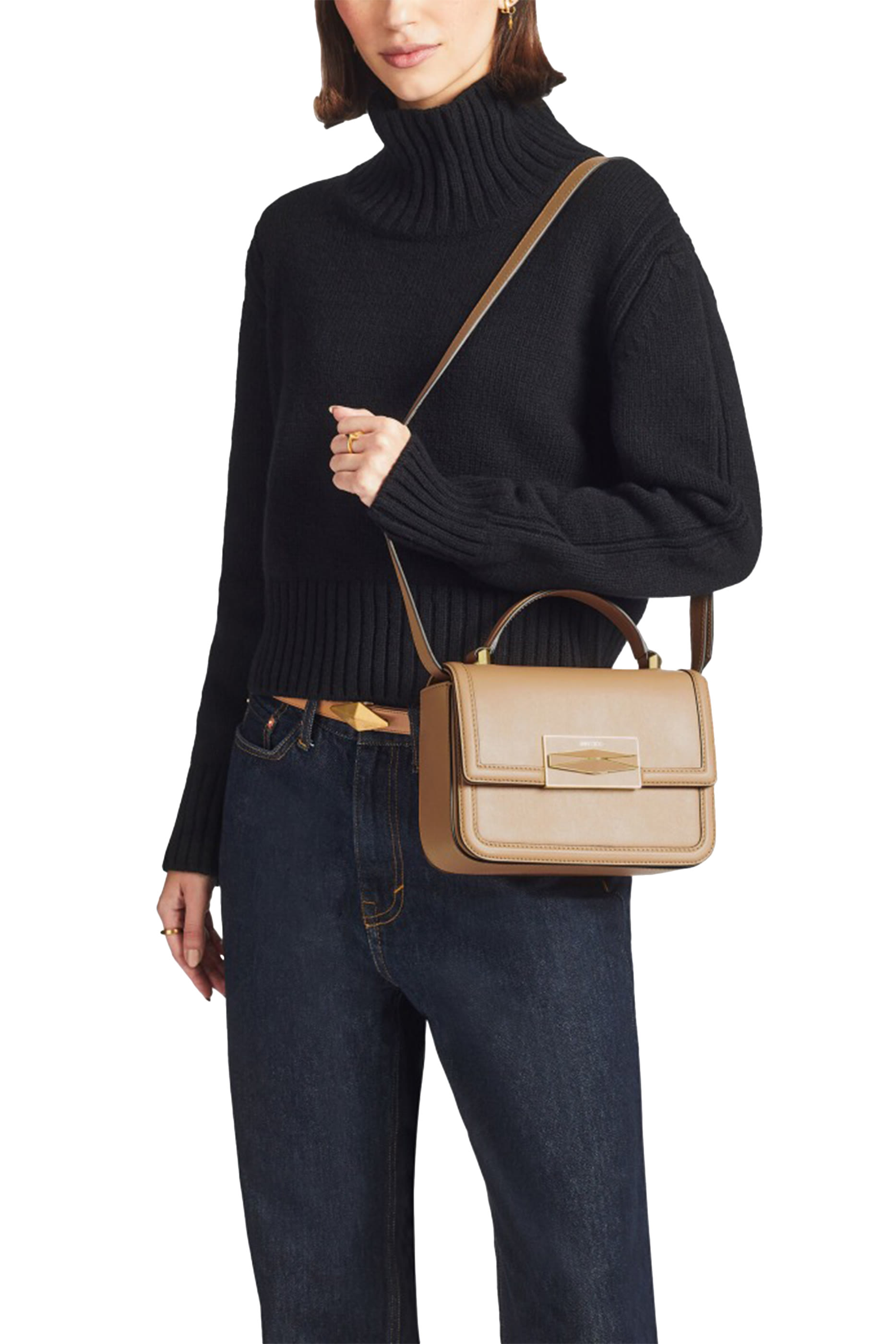 Diamond Calf Leather Clasp Belt