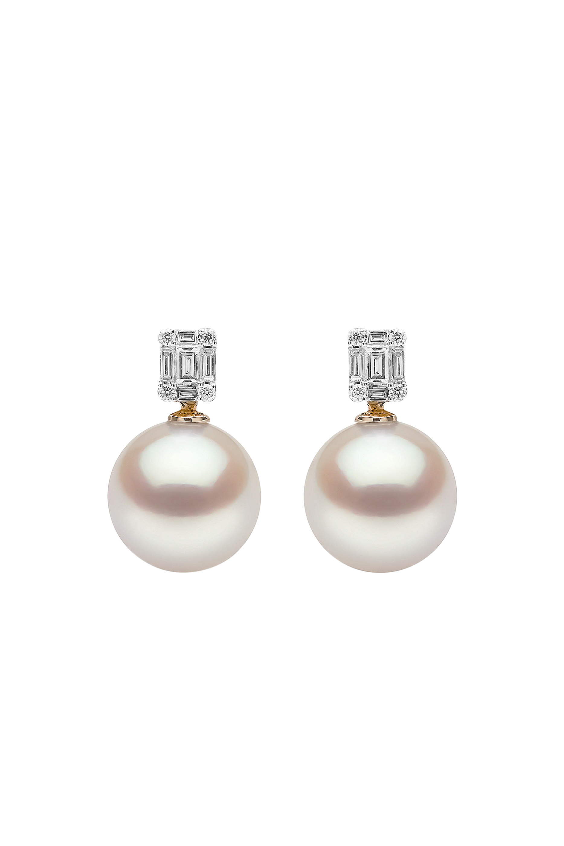 Starlight Earrings, 18k Yellow Gold, Diamond & Pearl