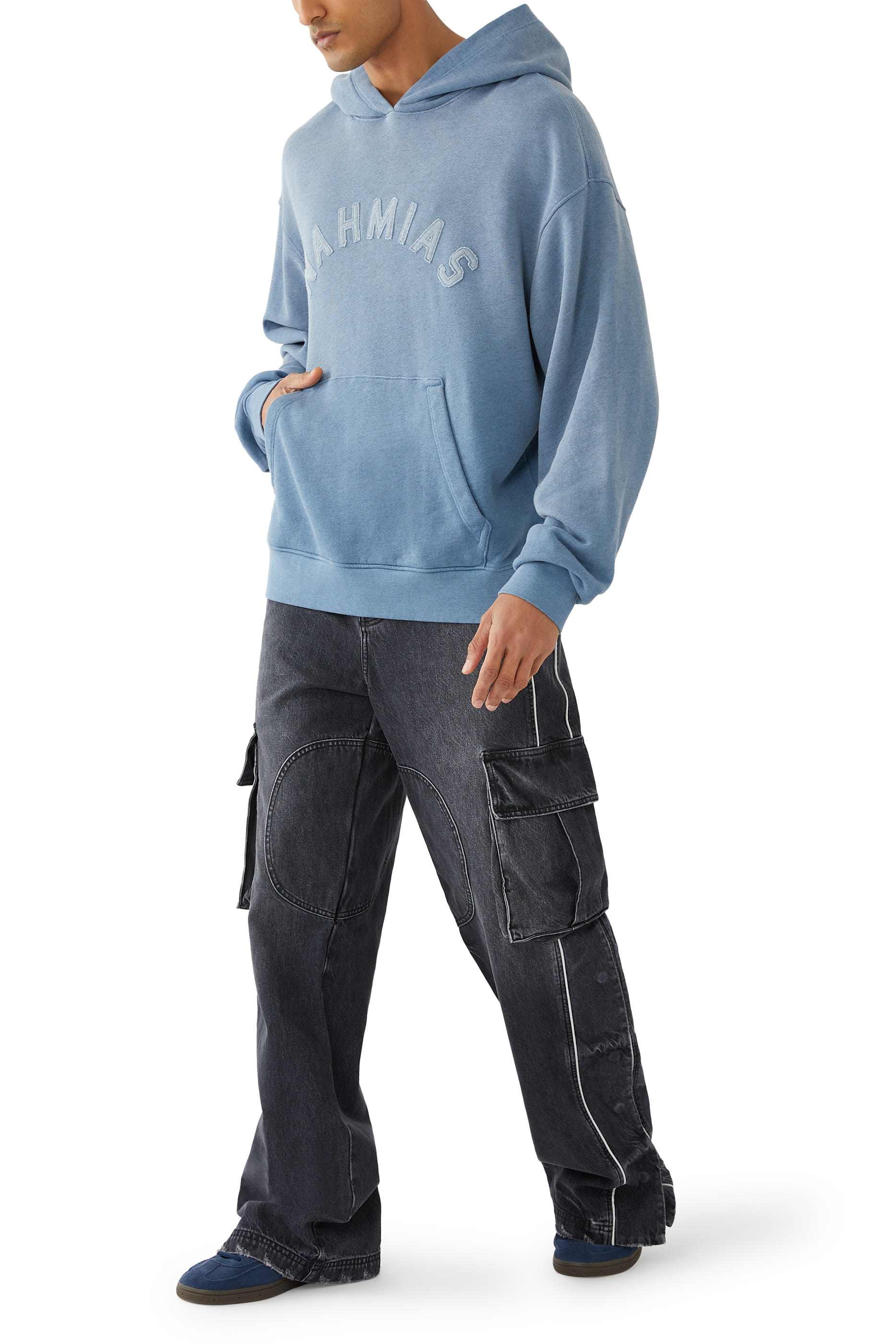 Denim Track Logo Cargo Trousers