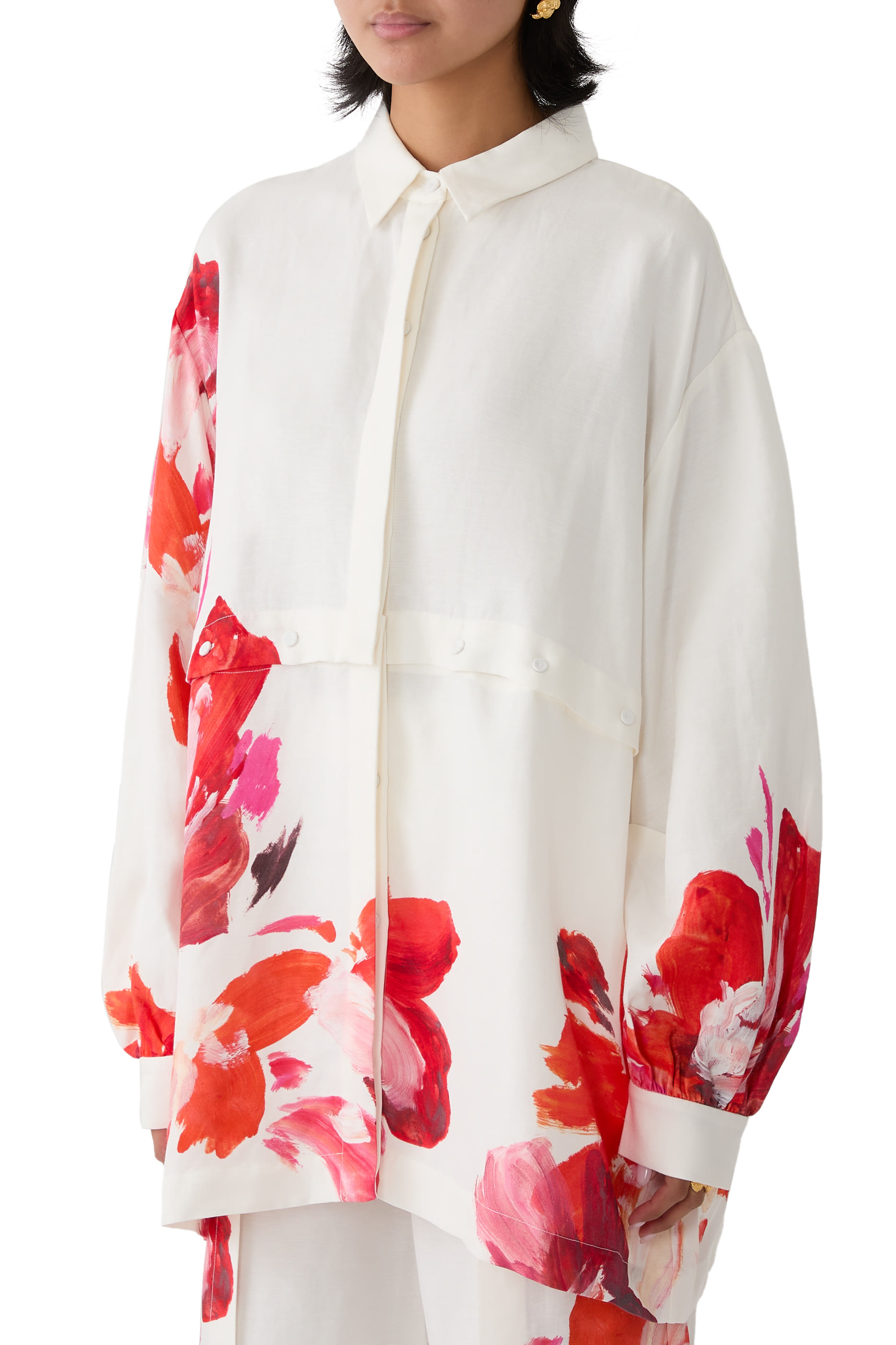 Linen Floral Print Shirt