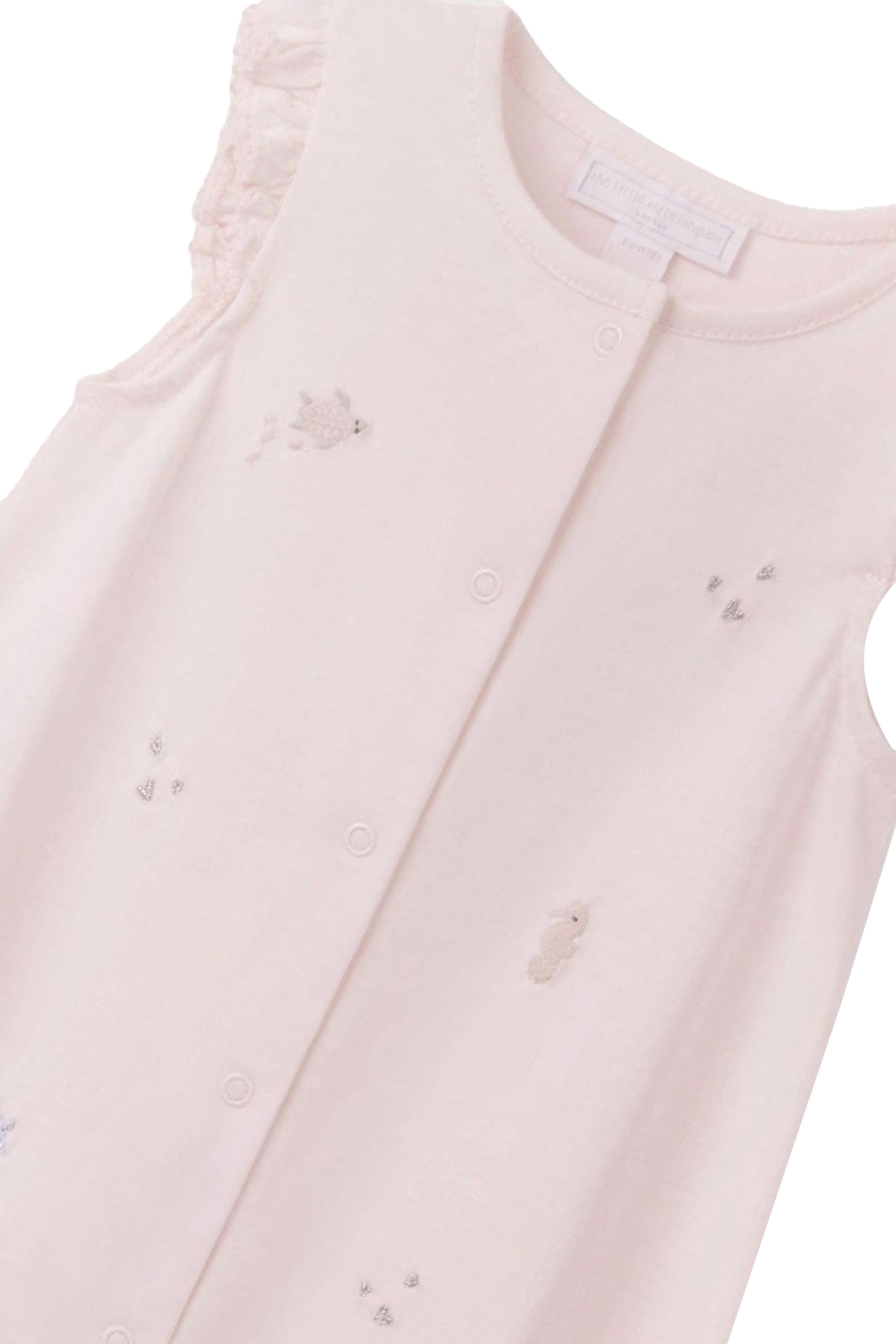Kids Organic Cotton Sea Animal Embroidered Playsuit