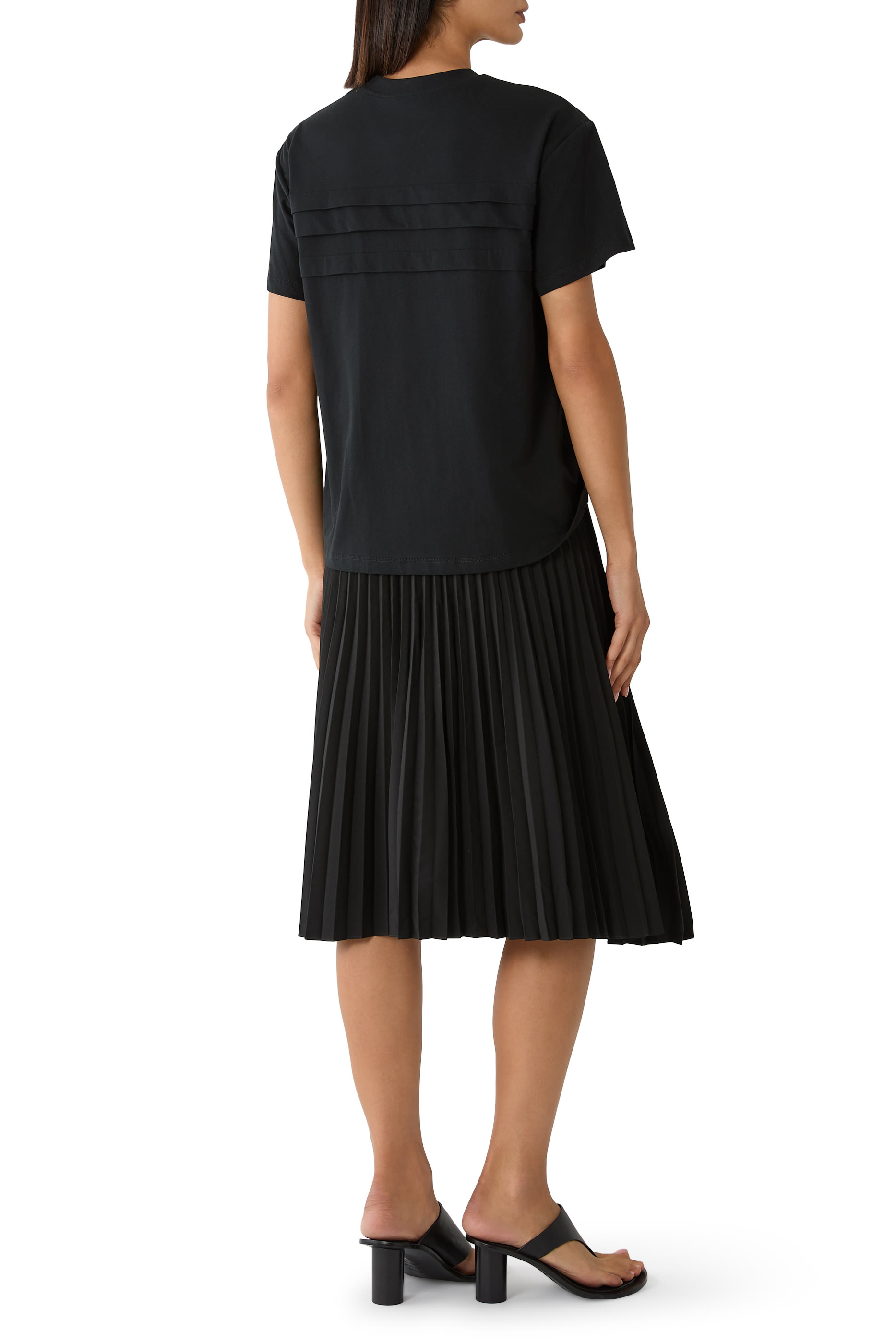 Pleated Tucked T-Shirt Combo Dress