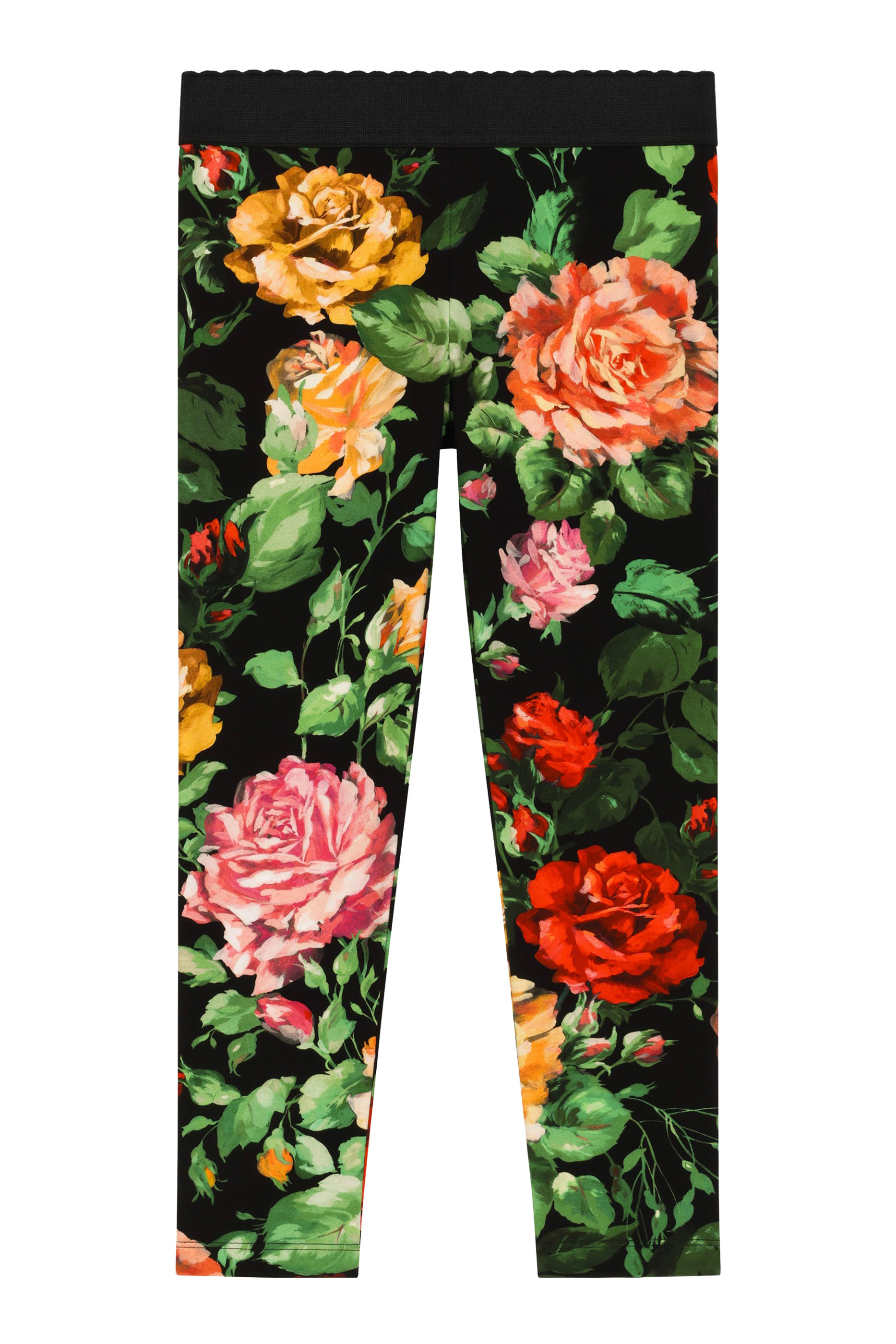 Kids Jersey Leggings with Floral Print