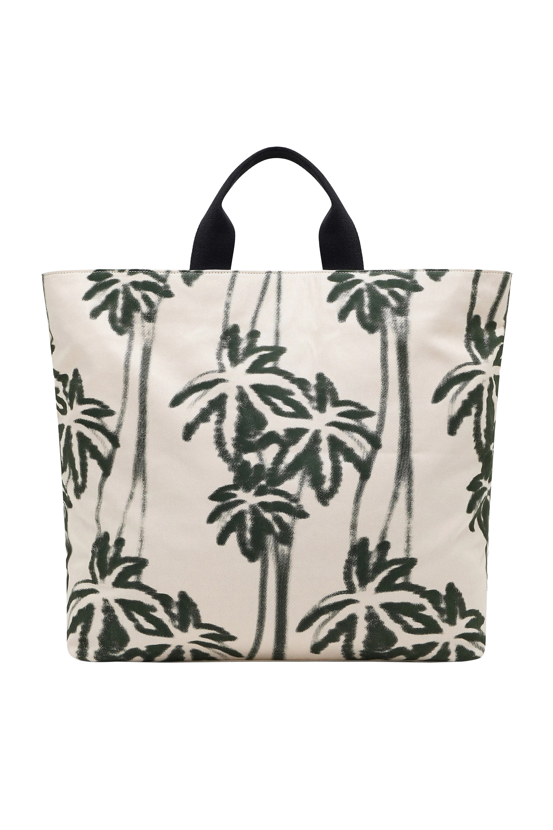 Palm-Patterned Cotton Shopper Bag
