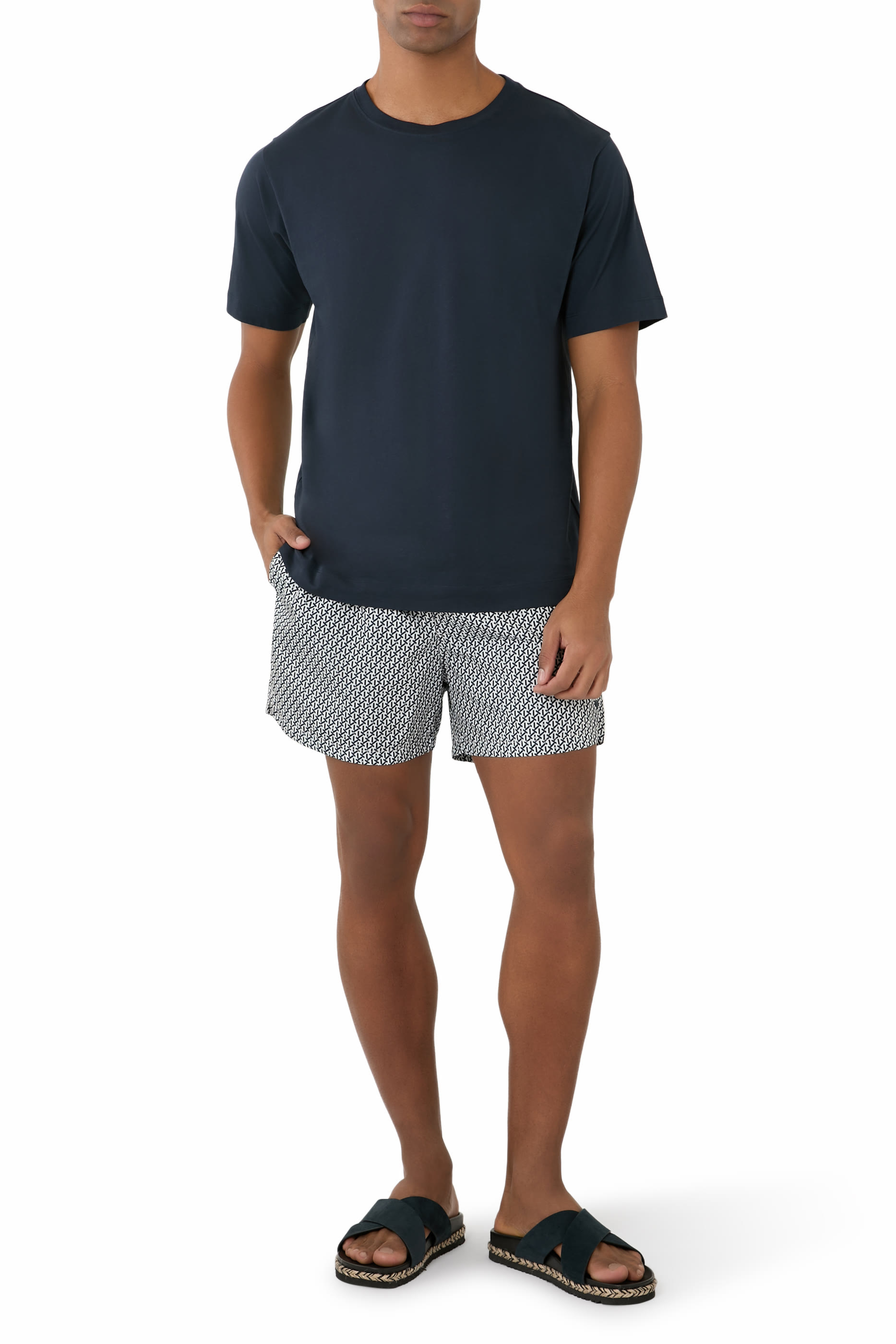 Sticks Print Swim Shorts