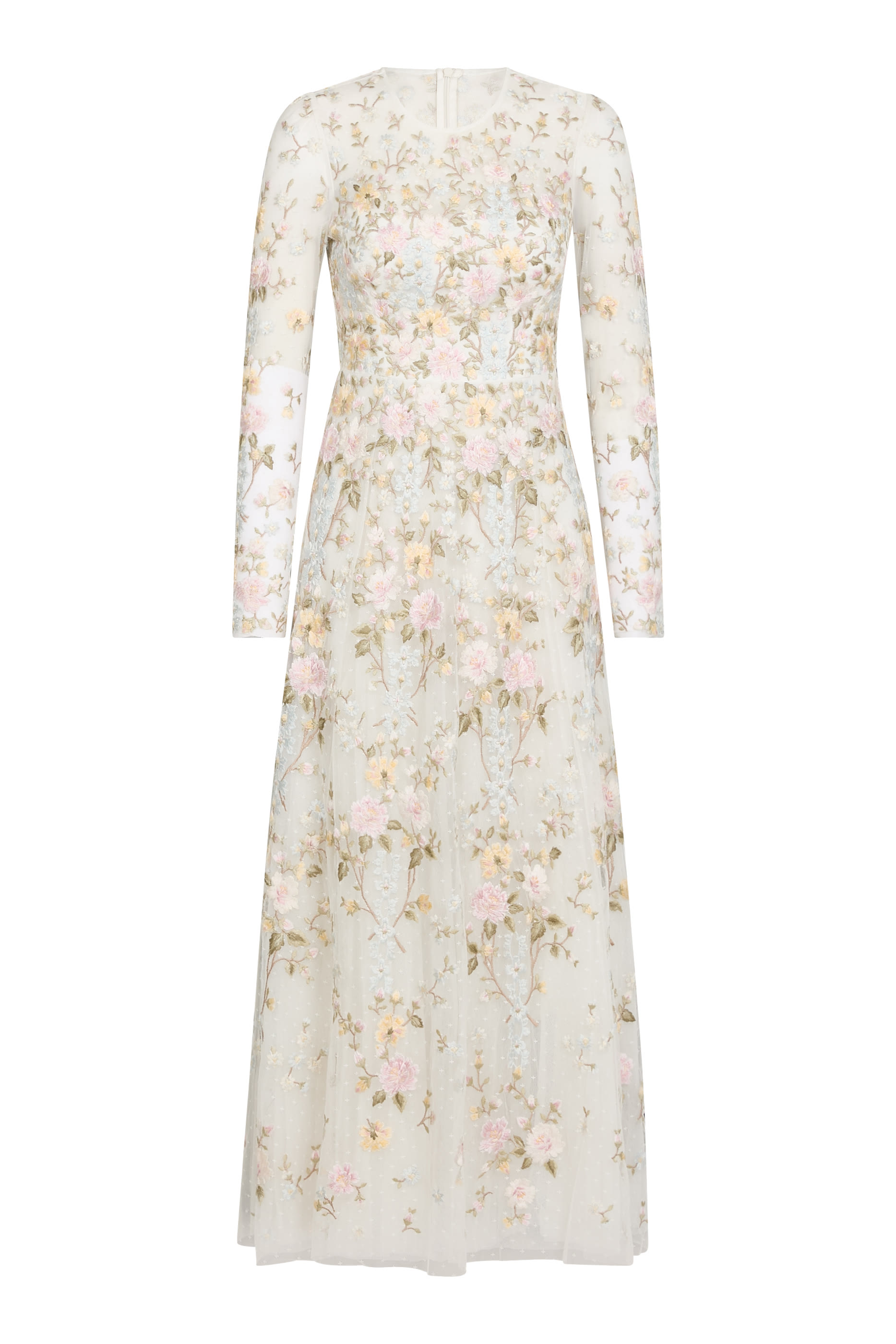 Garden Rose Long Sleeves Ankle Gown