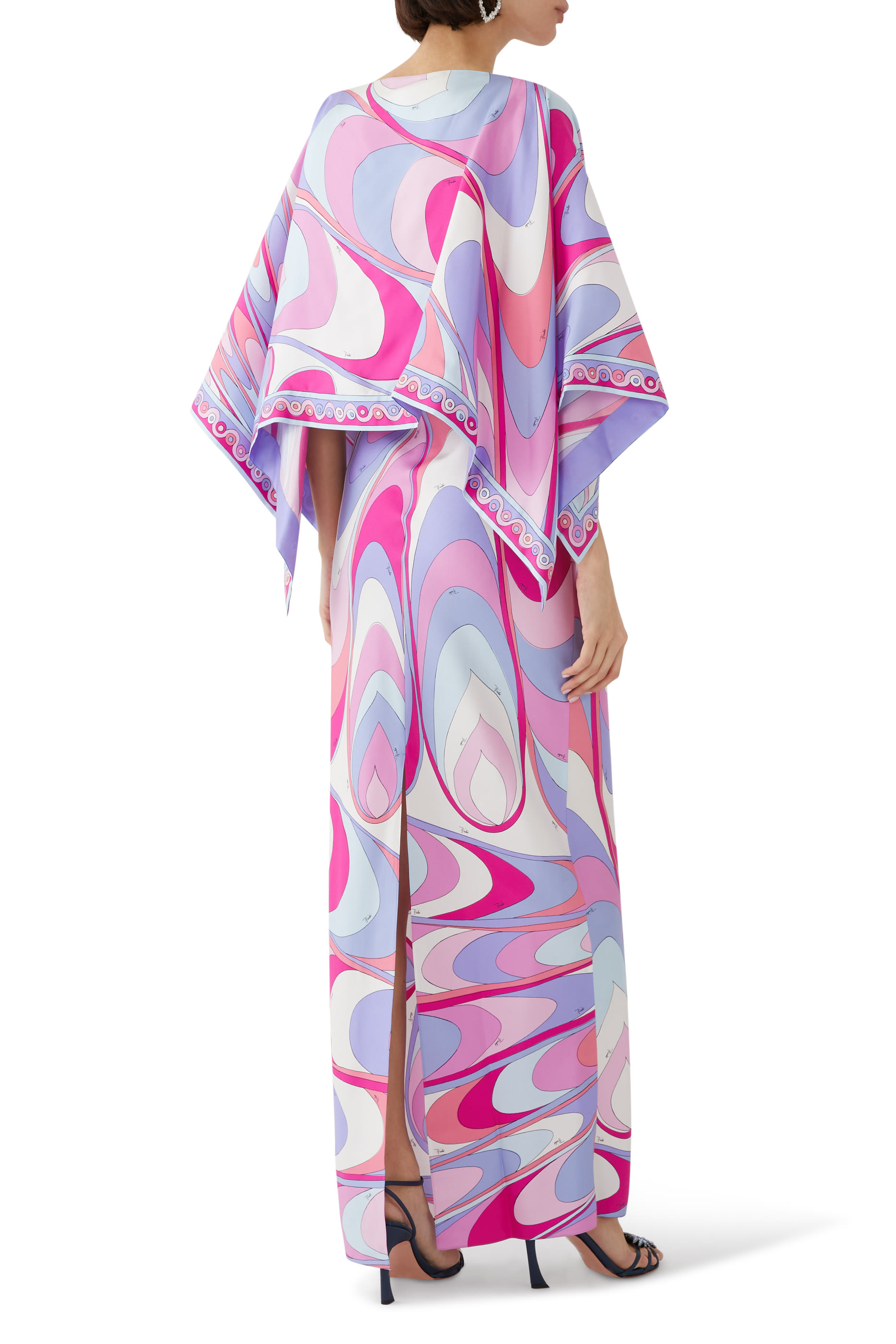 Onde-Print Silk Dress