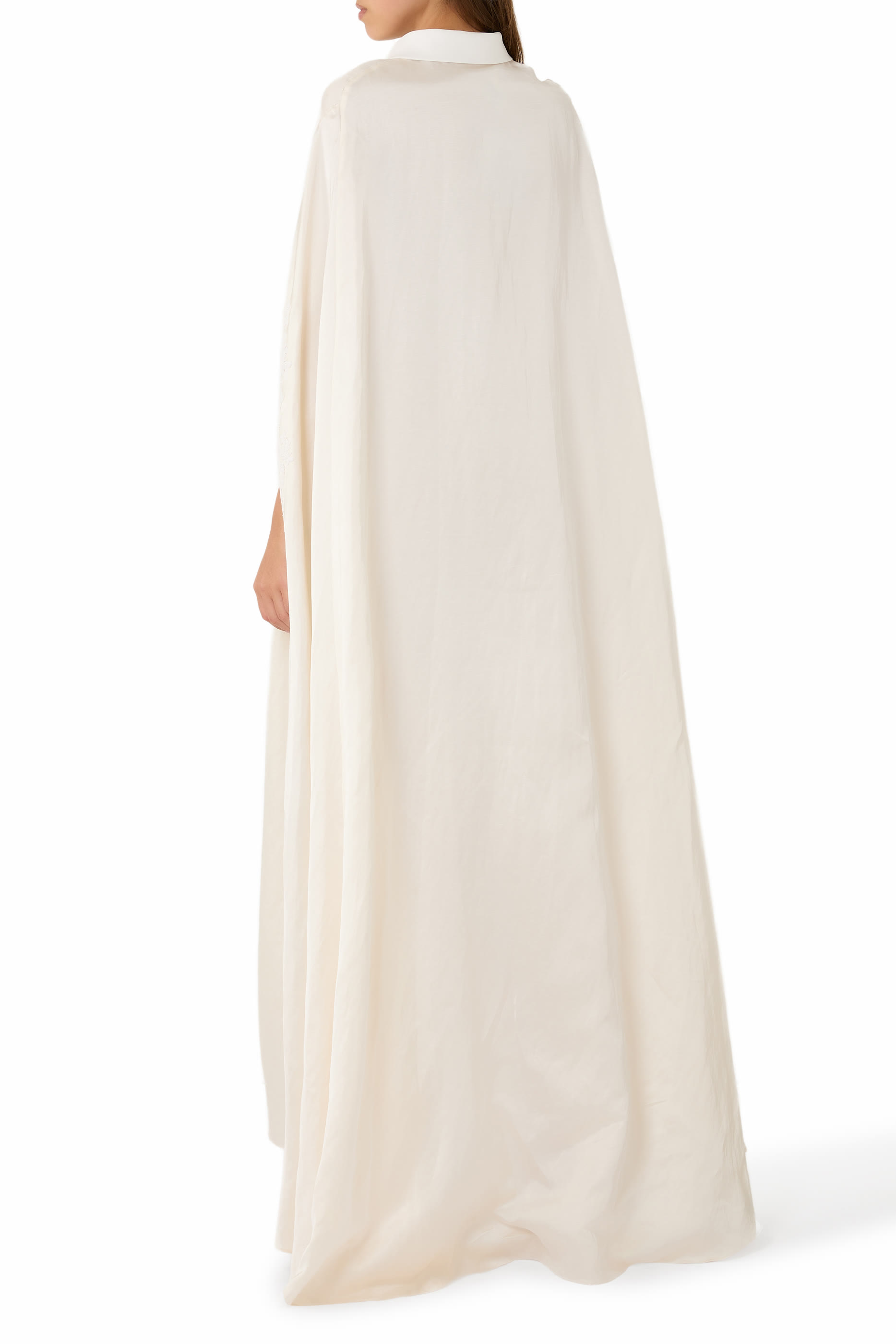 Floral Embroidered Cape Dress