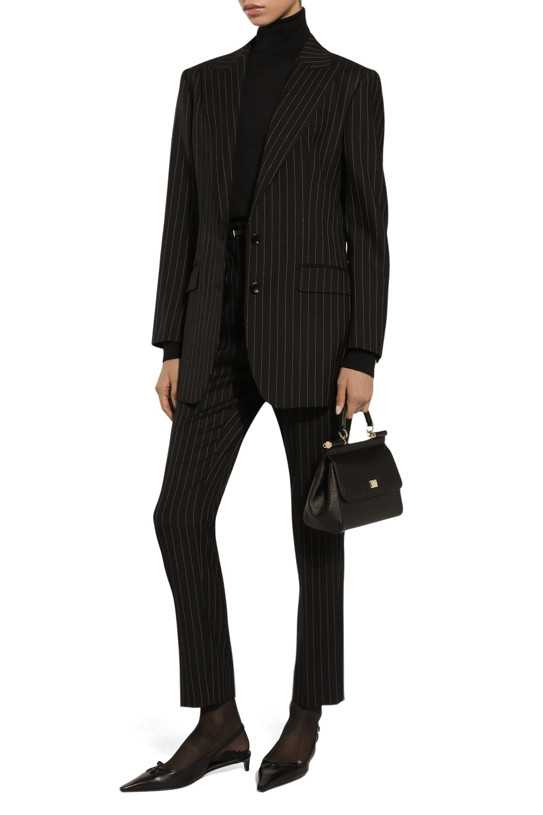 Single-Breasted Pinstripe Wool Jacket