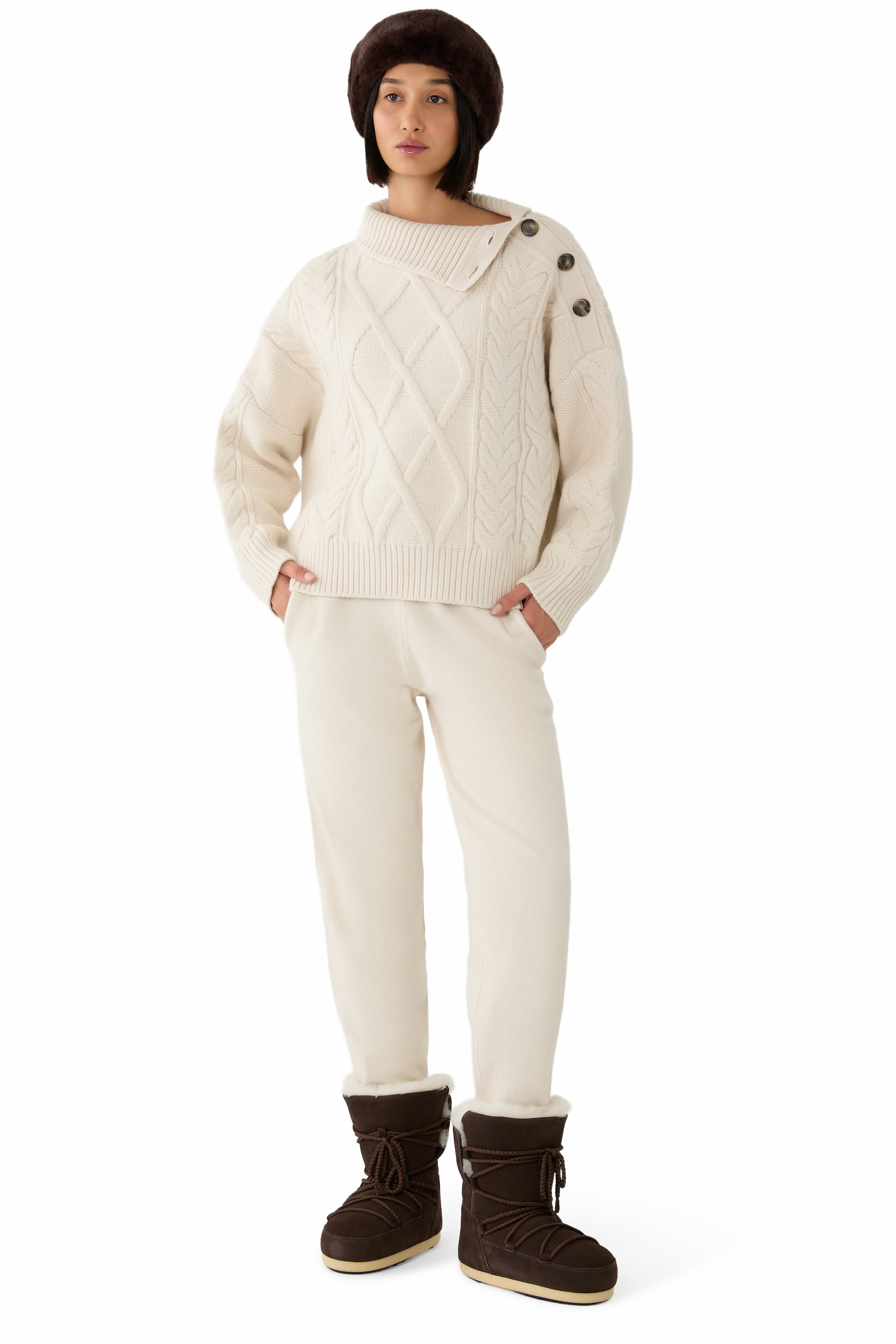 Drawstring Cuffed Knit Trousers