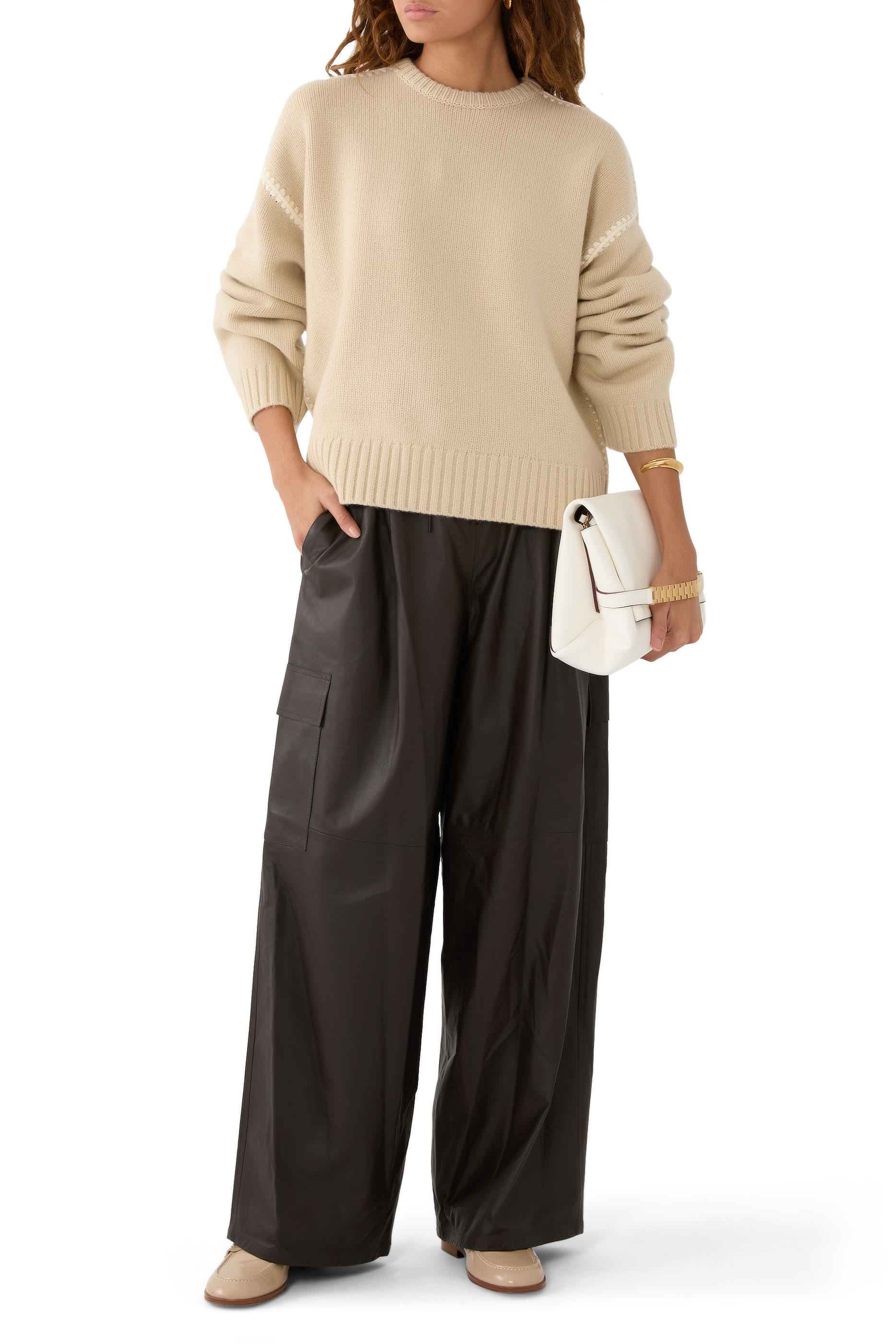 Embroidered Wool Cashmere Knit Sweater