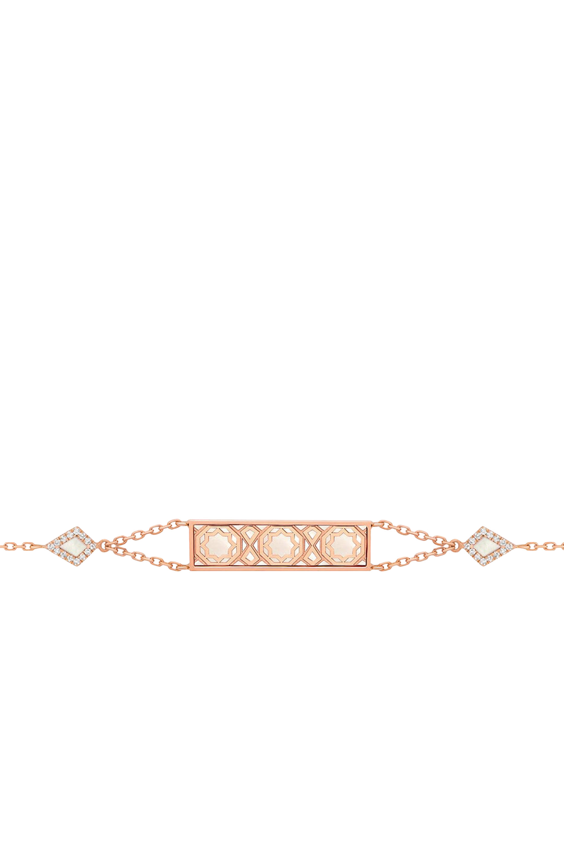 Oud Turath Bracelet, 18K Rose Gold, Diamonds & Mother of Pearls