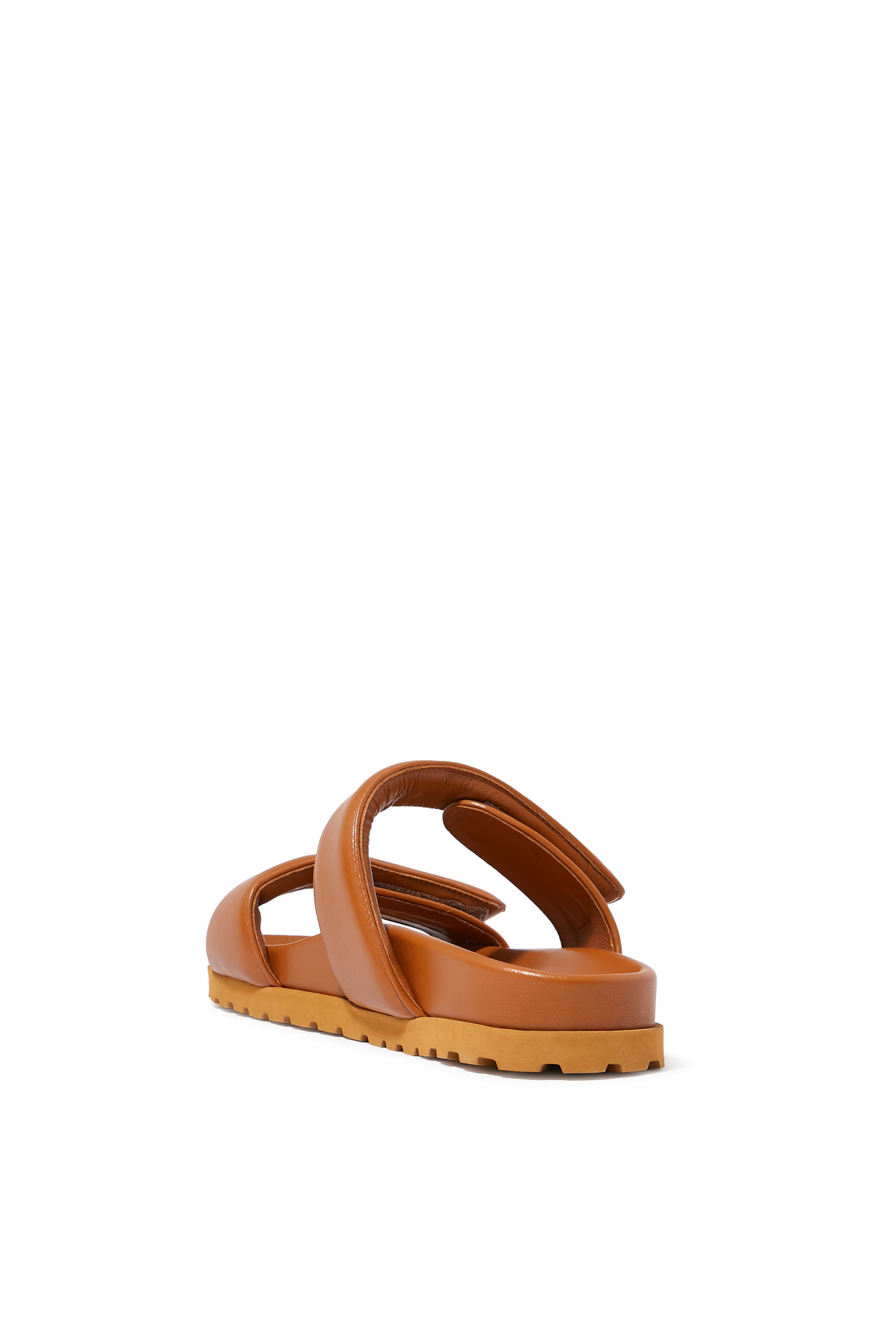 Puffer Flat Leather Sandals