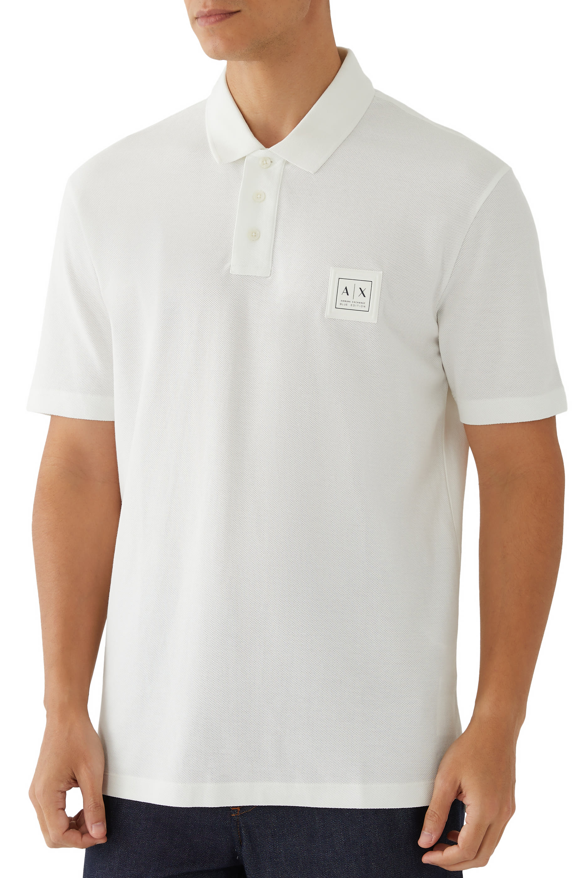 AX Logo Half-Zip Polo Shirt