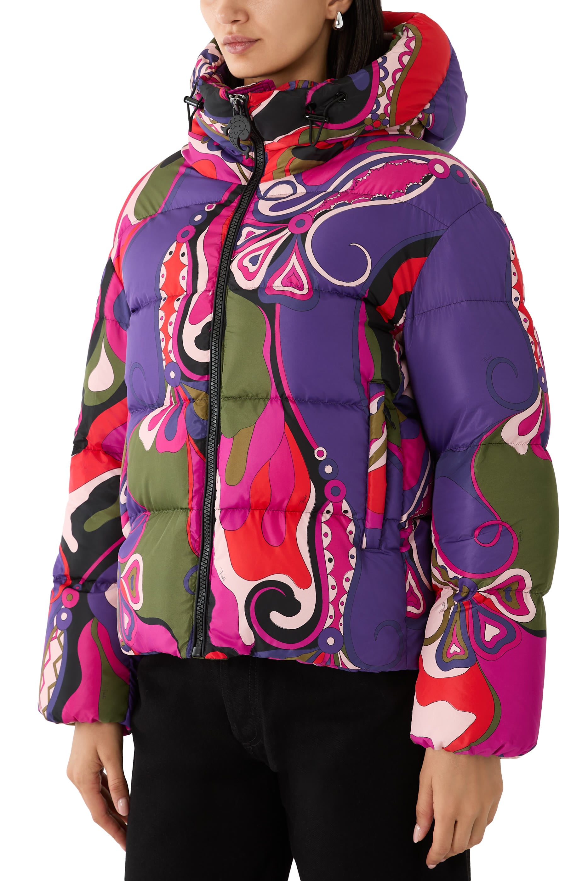 Orchidee Print Down Jacket
