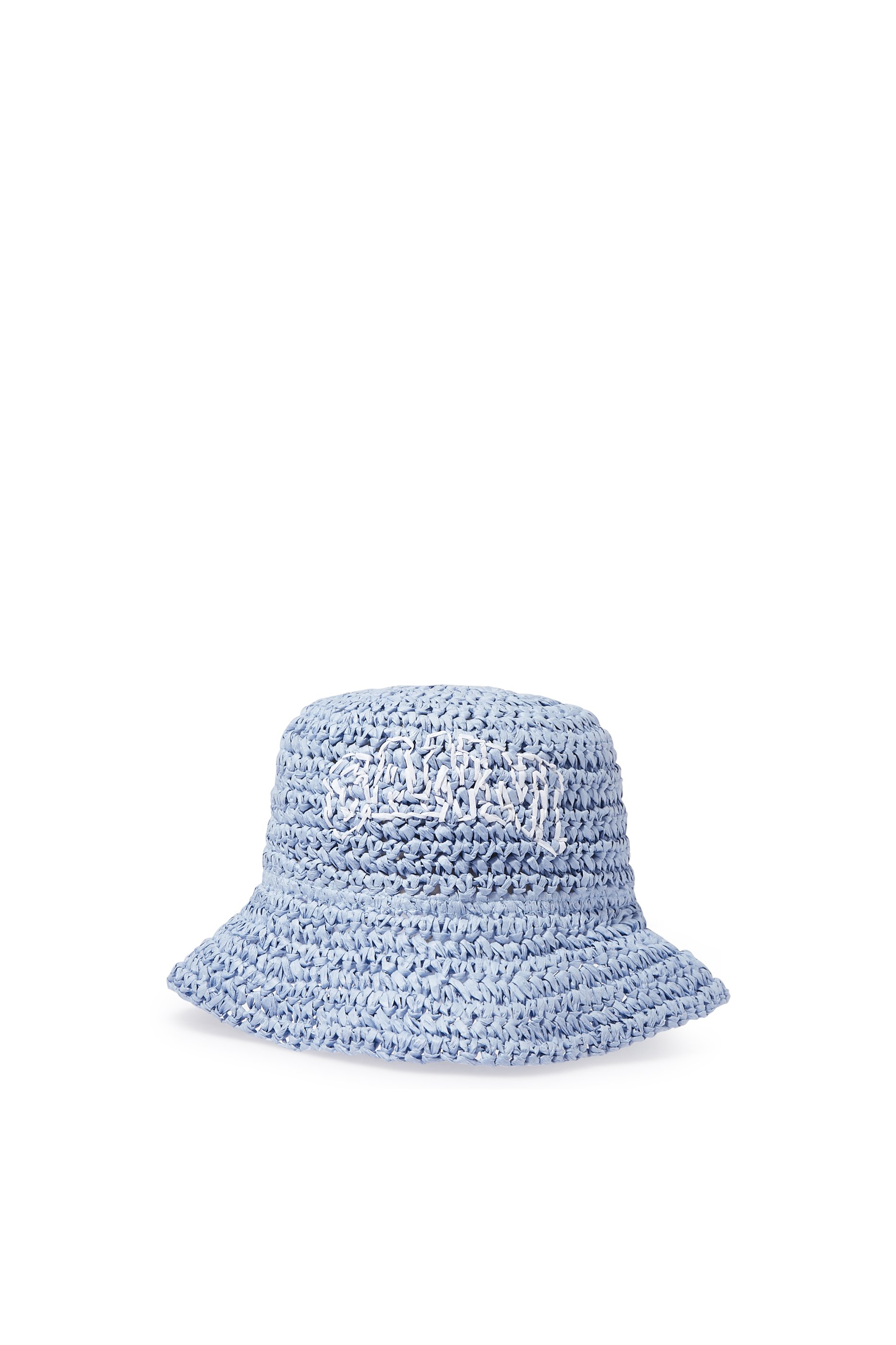Logo Embellished Straw Bucket Hat