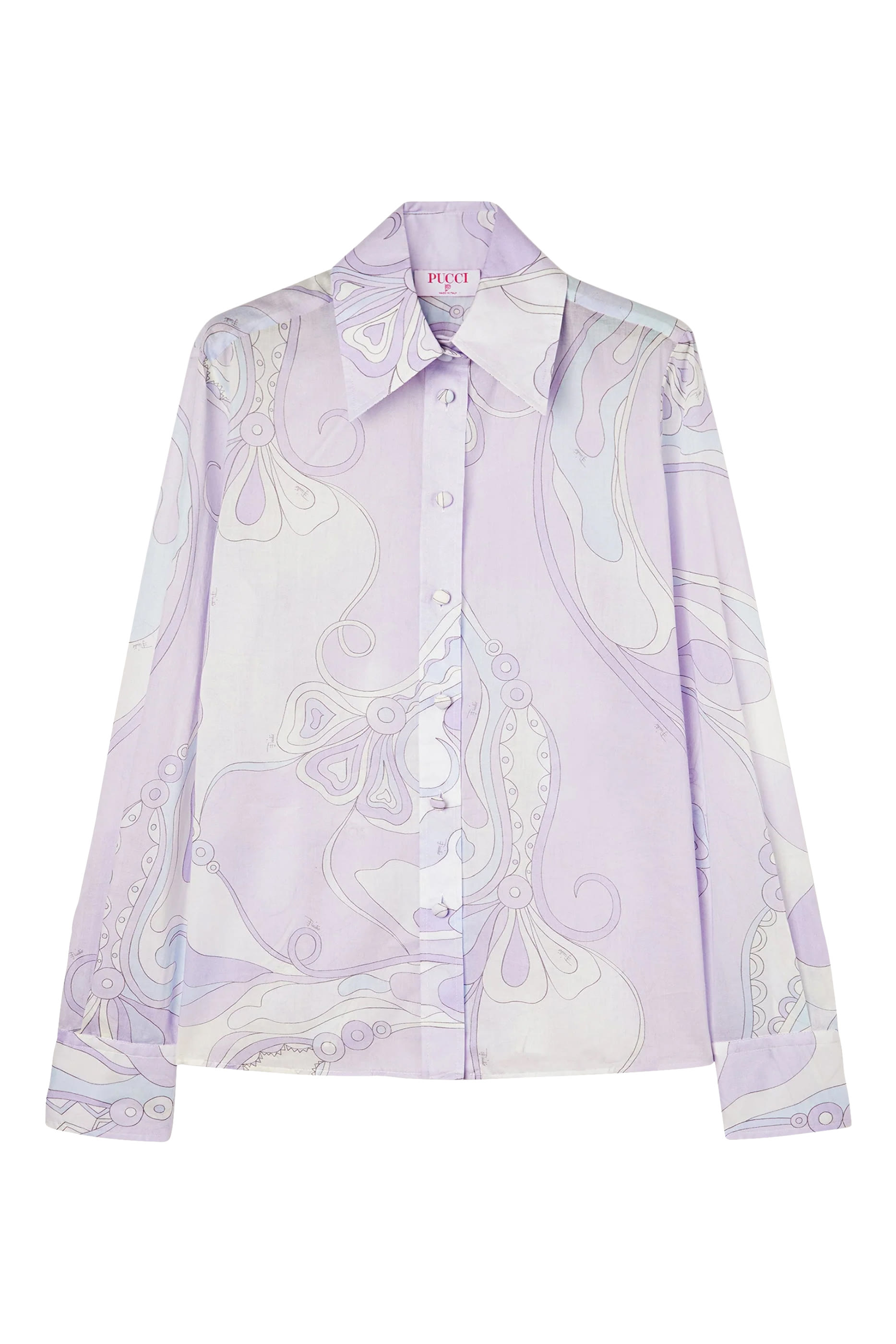 Orchidee Print Cotton Shirt