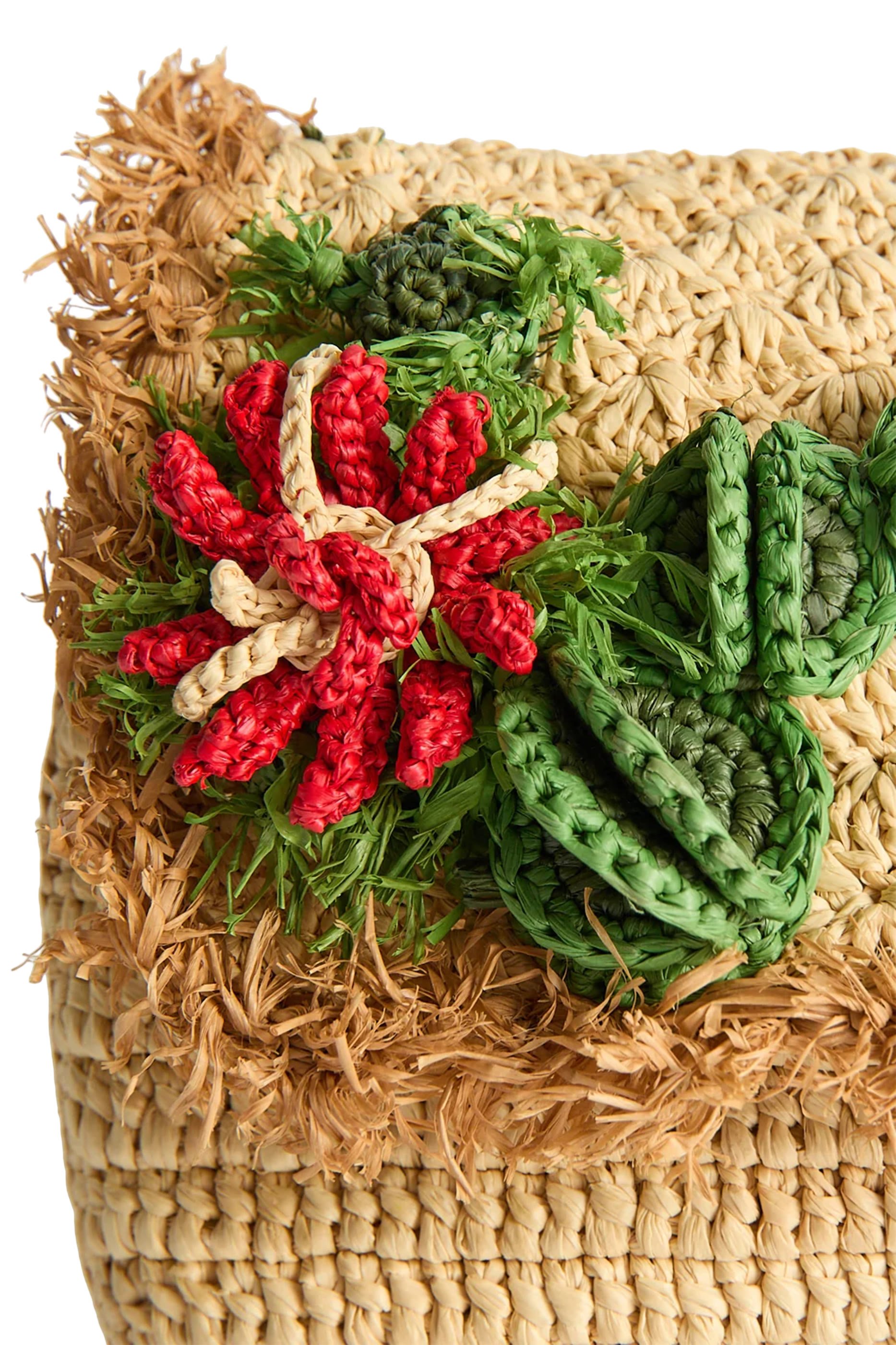 Raffia Cactus Clutch Bag