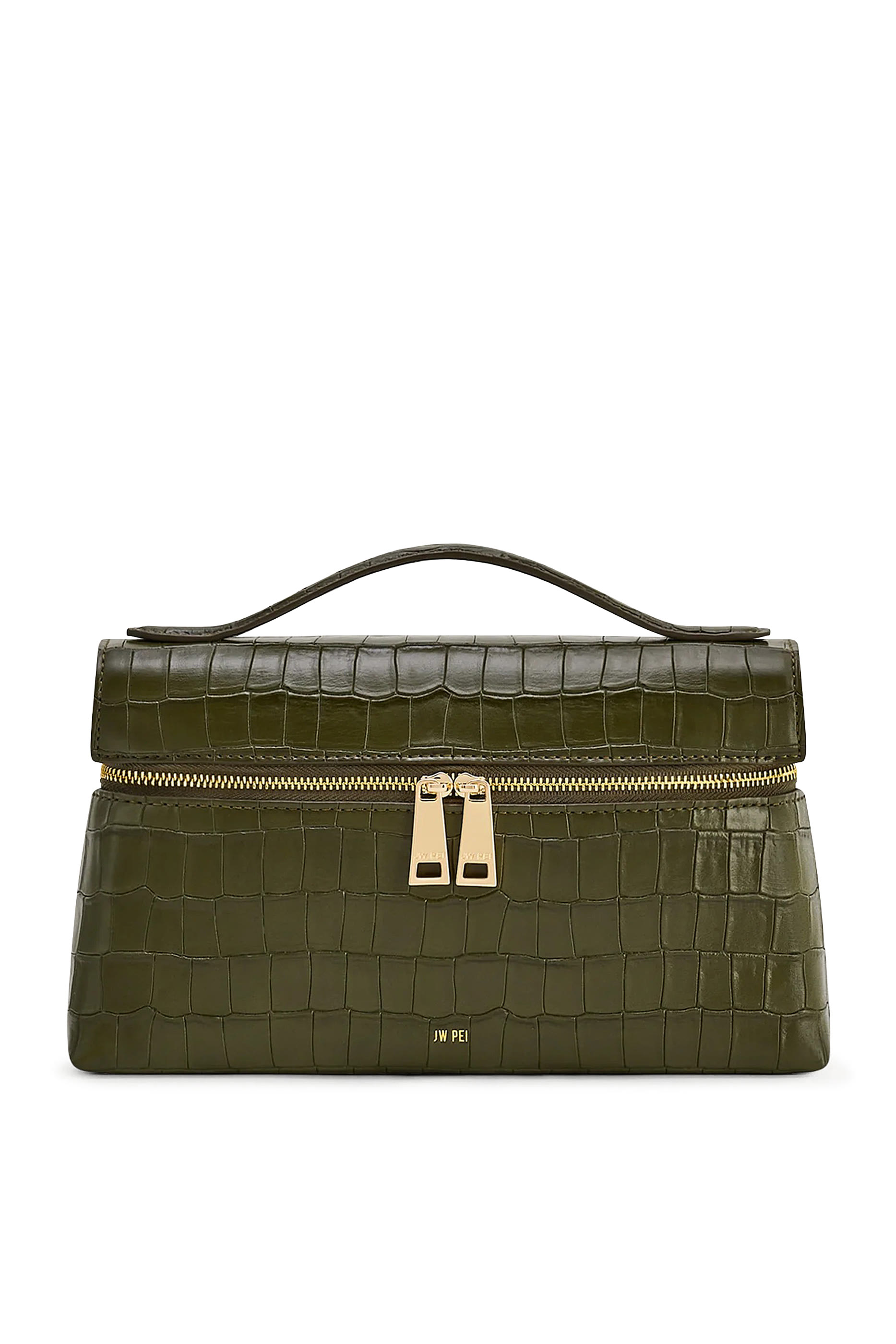 Thea Croc-Embossed Top-Handle Bag