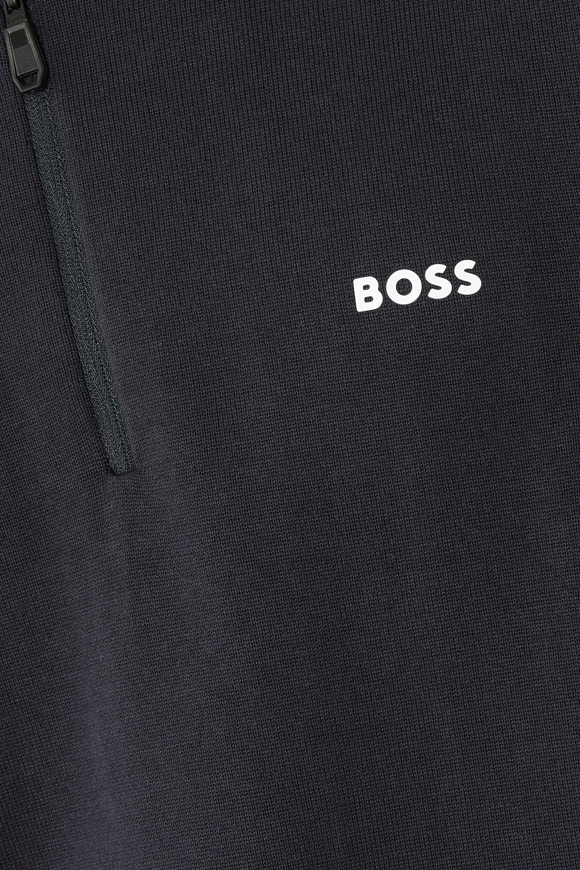 Zip-Neck Knit Polo Sweater