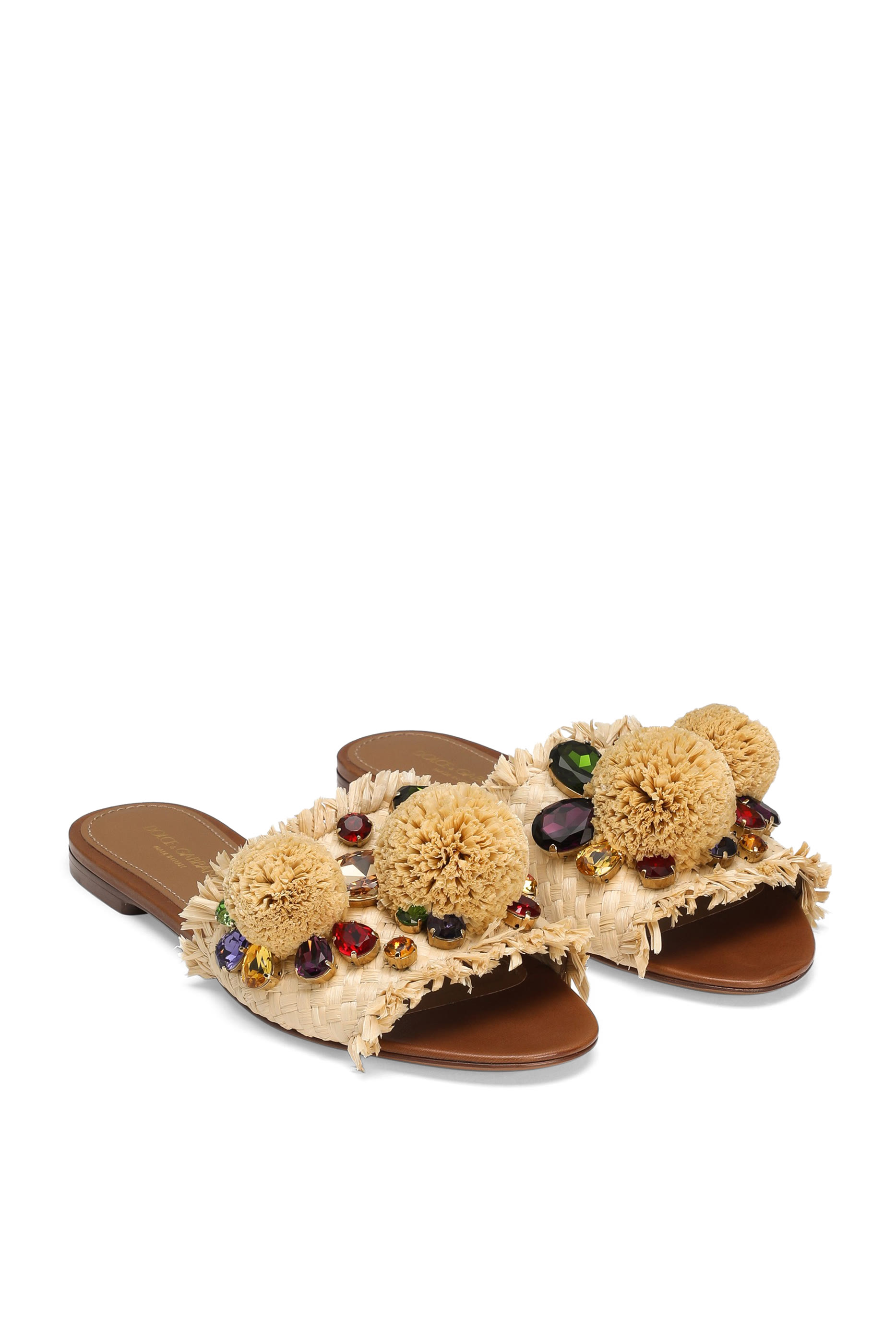  Braided Slippers with Fringes 