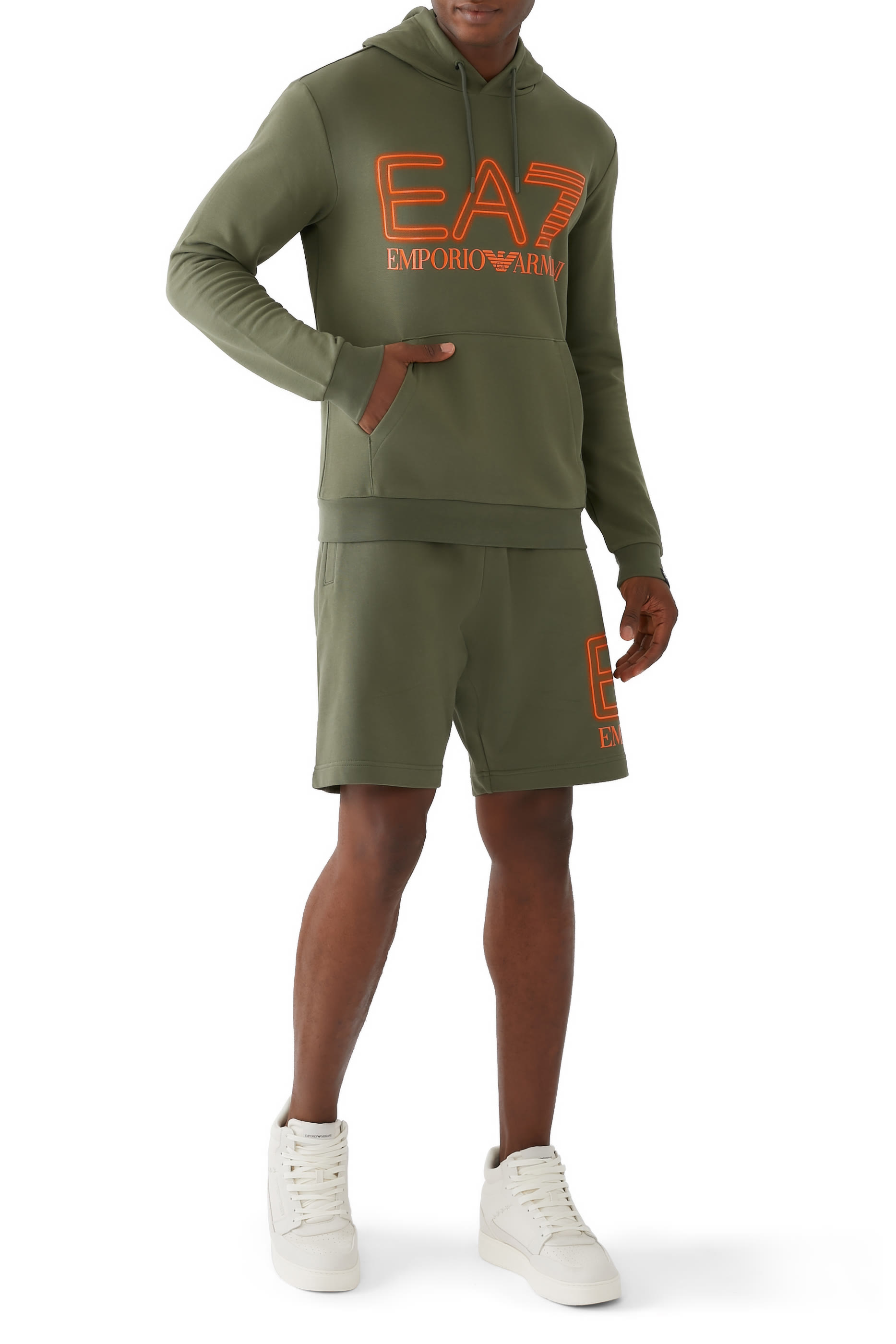 EA7 Cotton Logo Hoodie