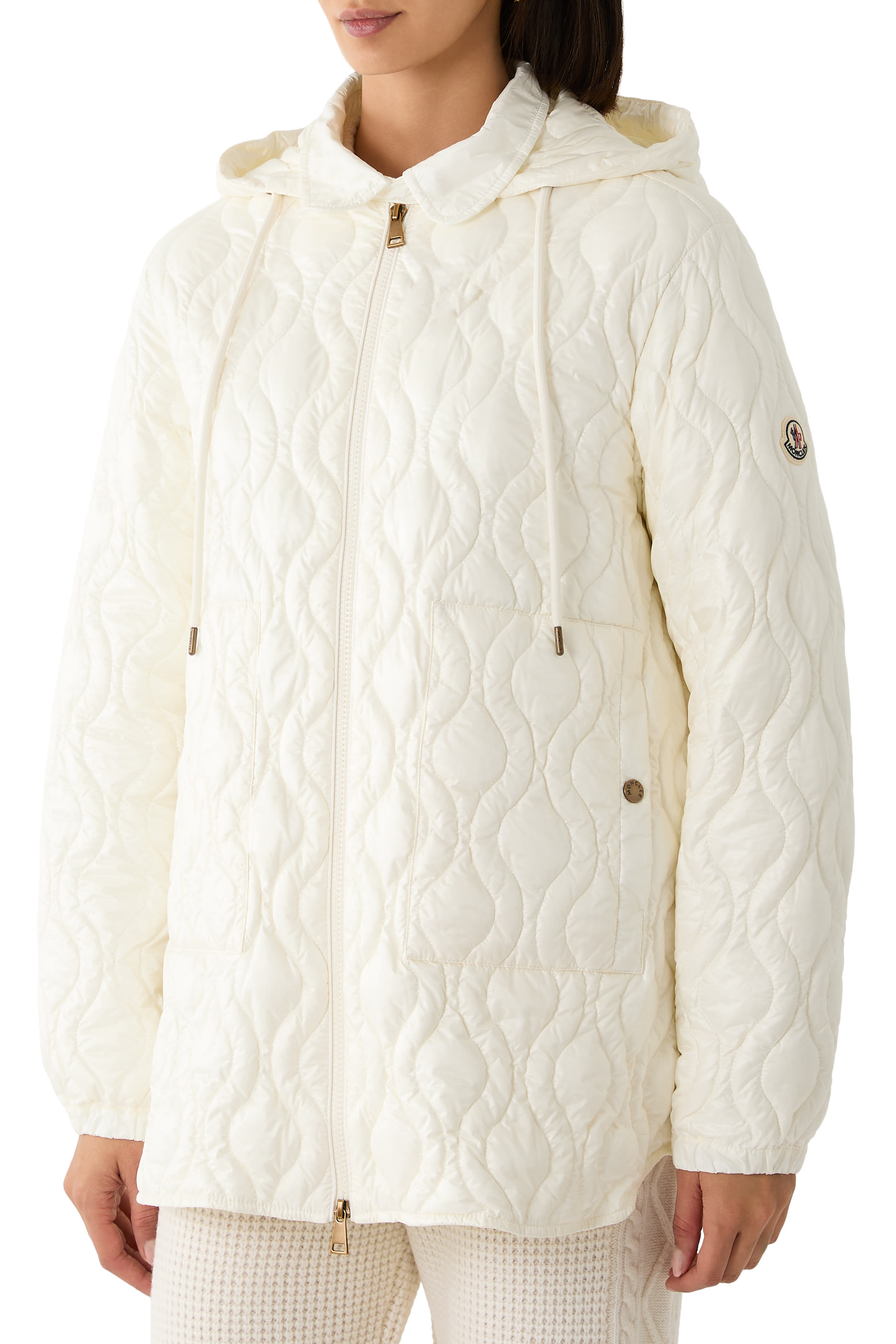 Balette Geometric Quilted Mid-Length Down Jacket 