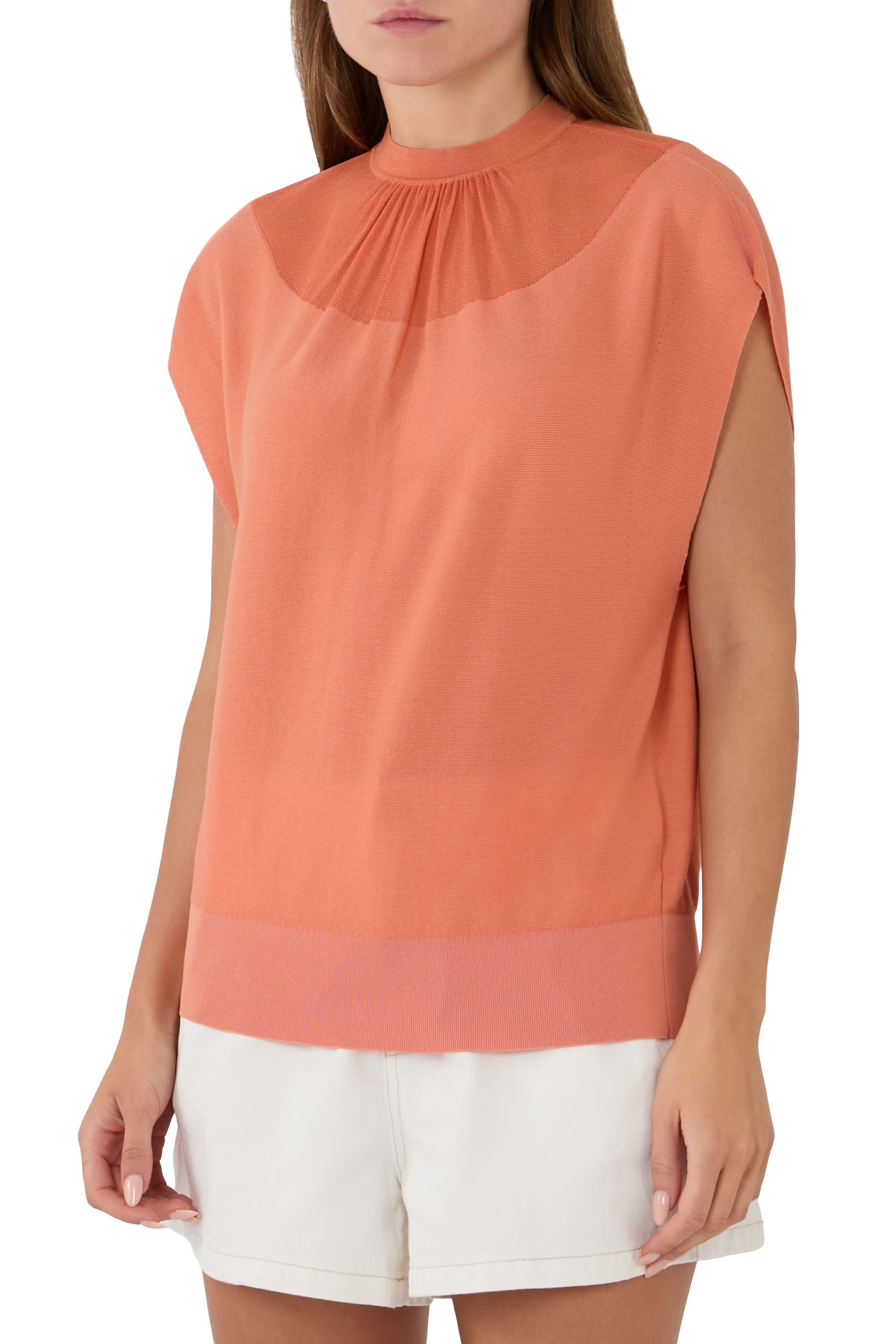 Batwing Knit-Back Top