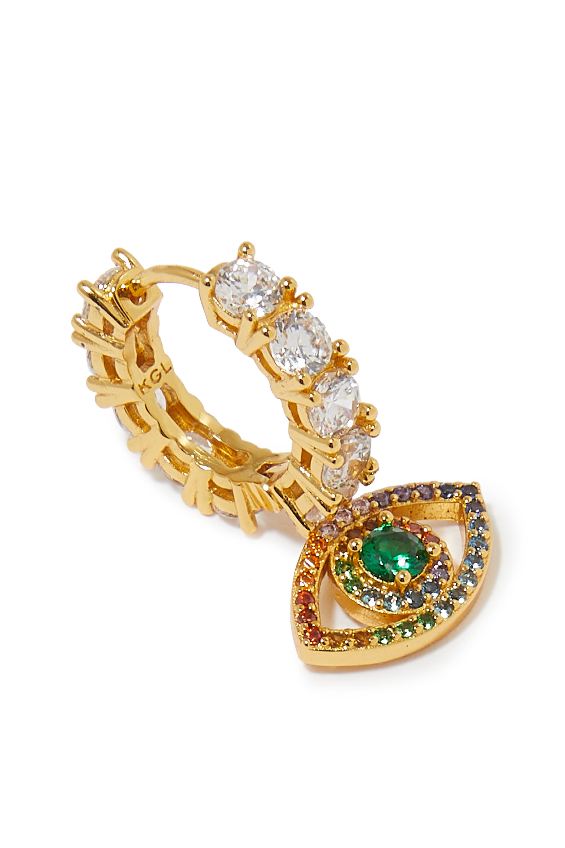 Evil Eye Huggie Earrings