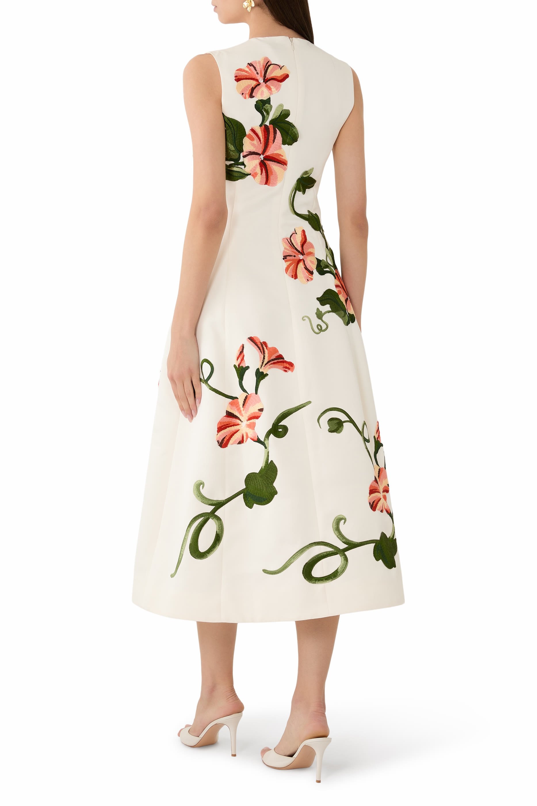 Cleo Appliqu&eacute; Floral Midi Dress