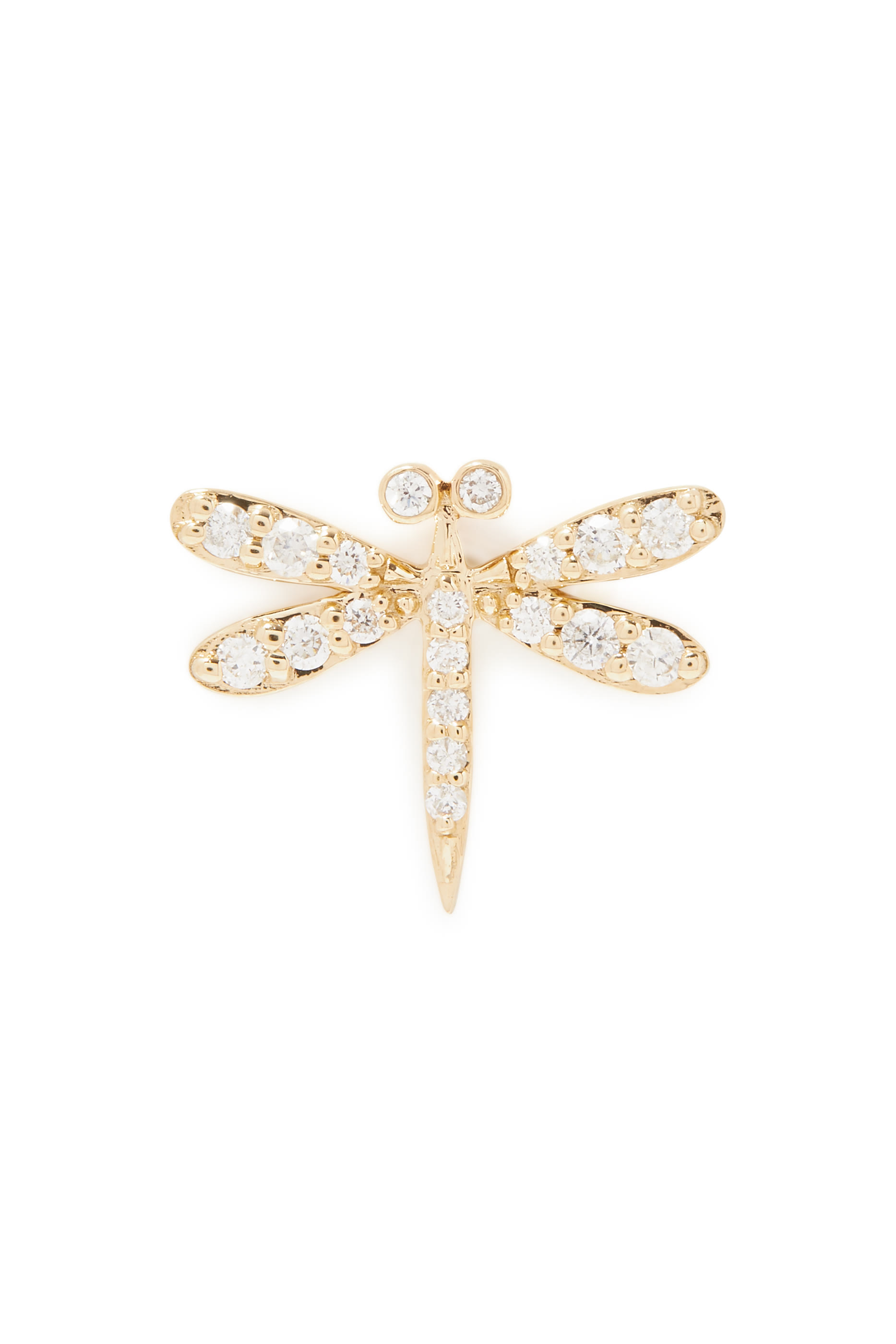 Diamond Dragonfly Single Stud Earring