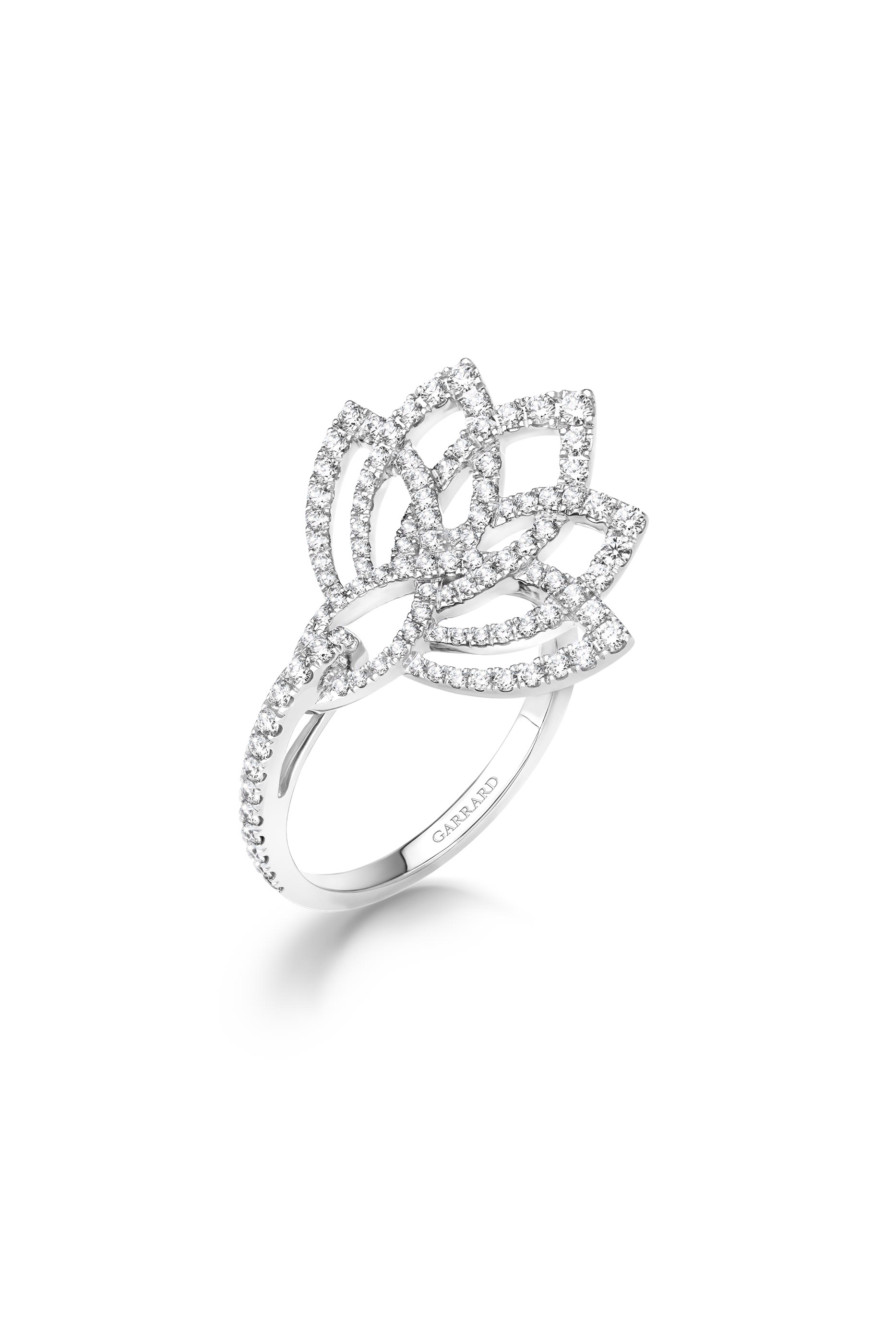 Lotus Blossom Ring, 18K White Gold & Diamonds