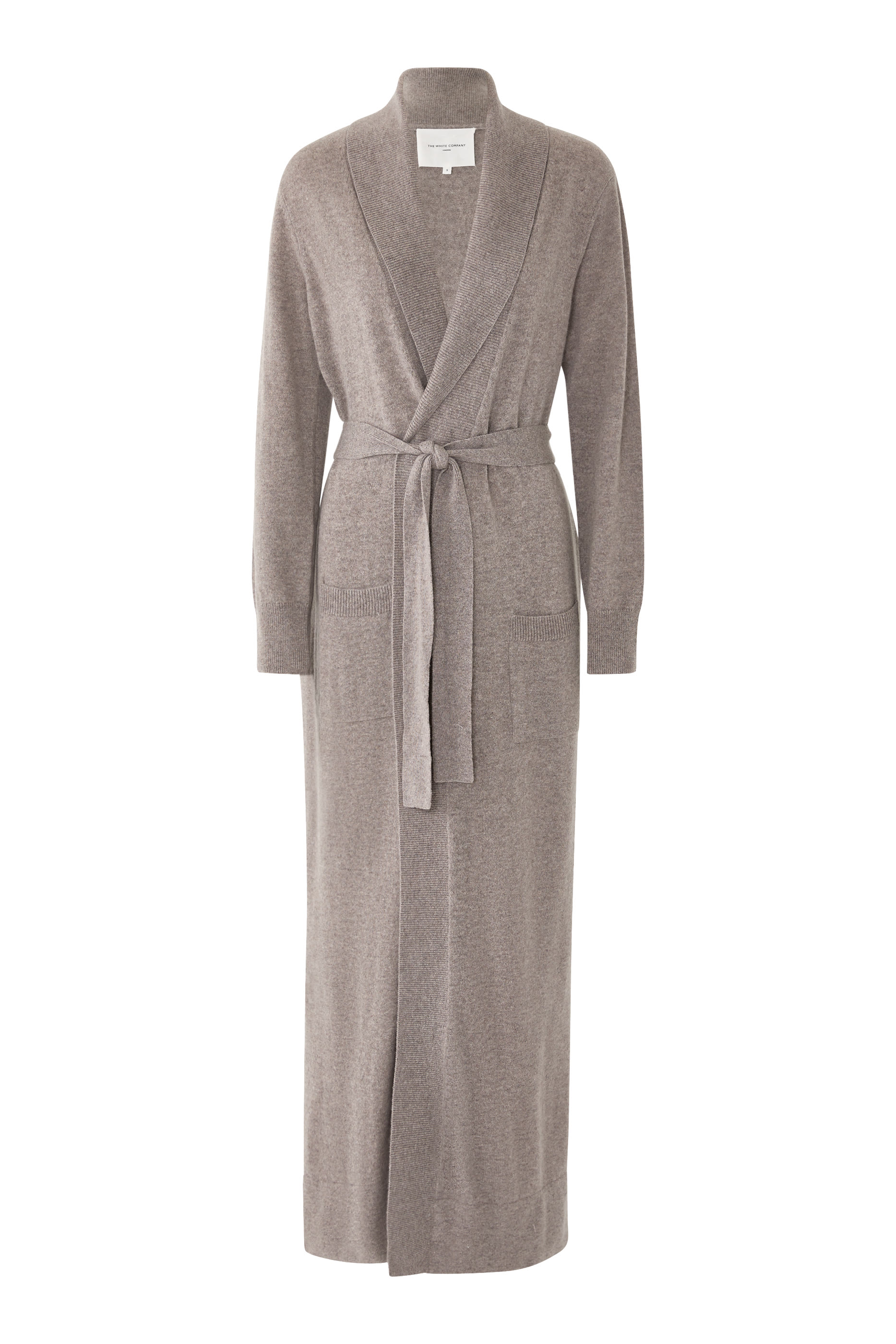  Long Shawl Collar Cashmere Robe 