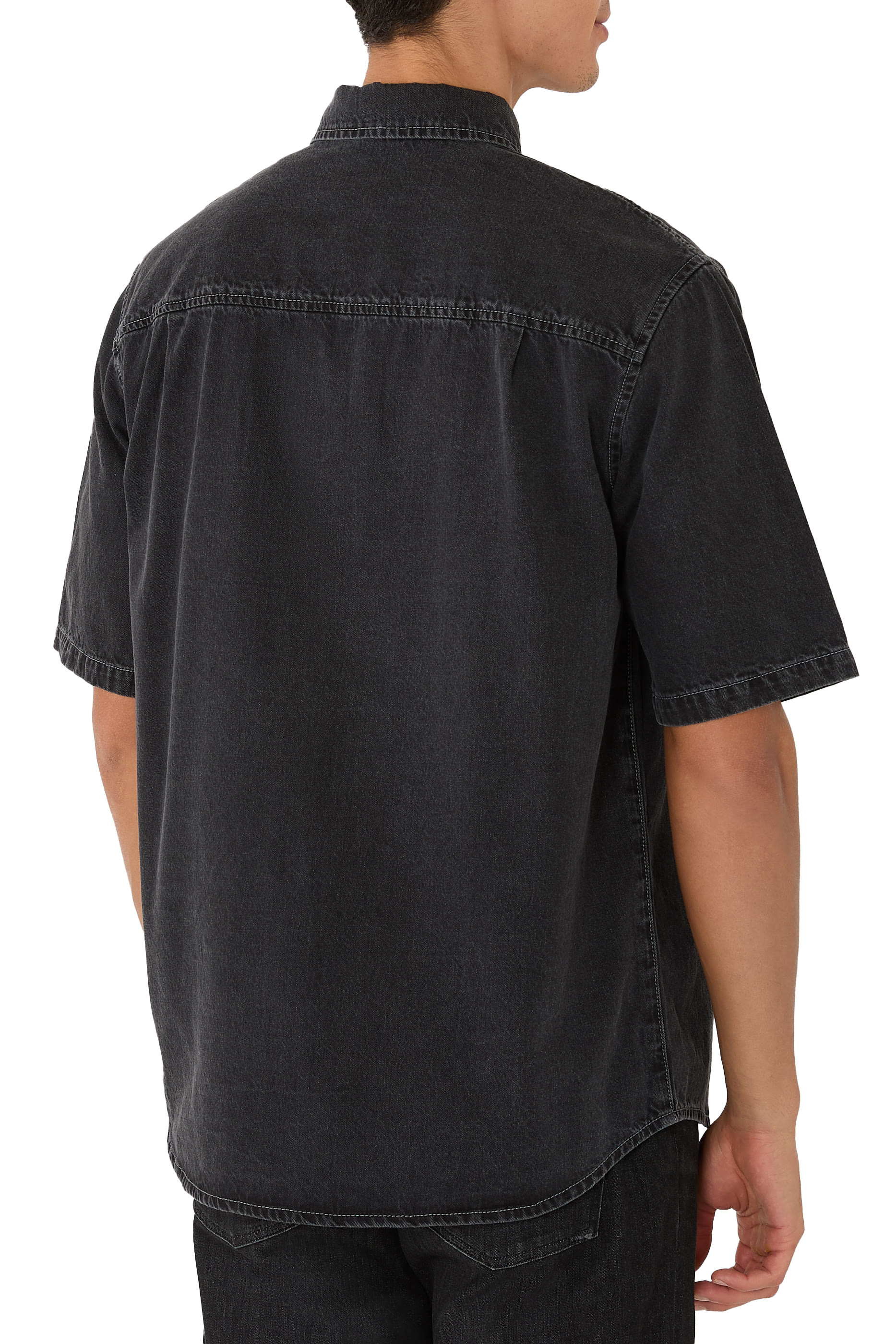 Short-Sleeved Denim Shirt