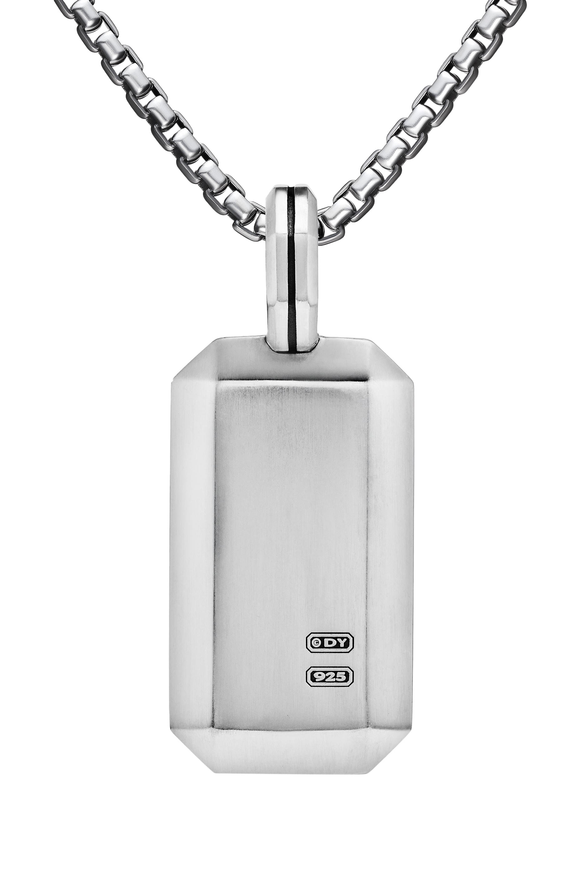 Deco Tag, Sterling Silver with Black Diamonds