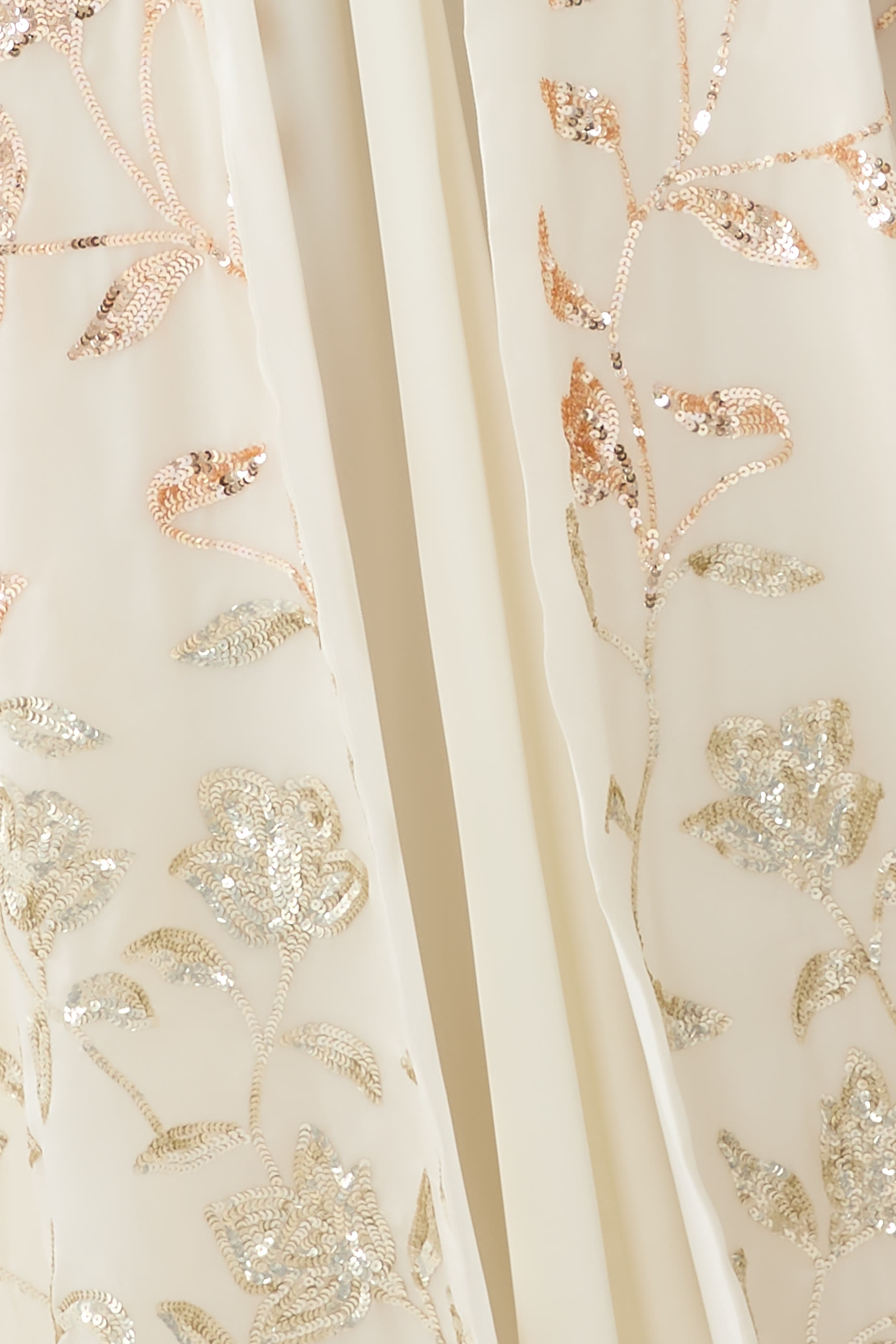 All-Over Sequin Embellished Organza Cape with Inner Dress