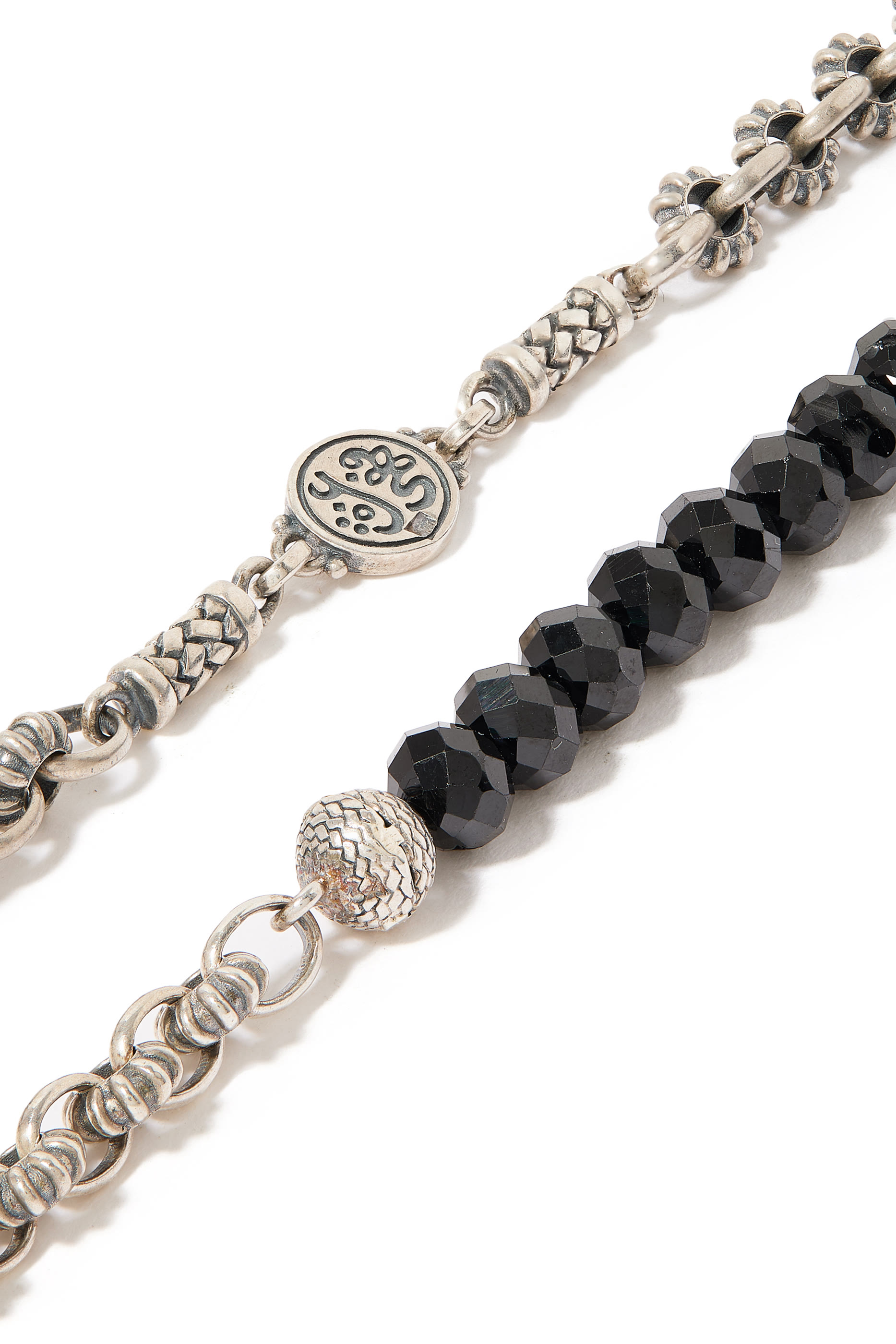Multi-Way Contentment Necklace, Sterling Silver and Black Spinel